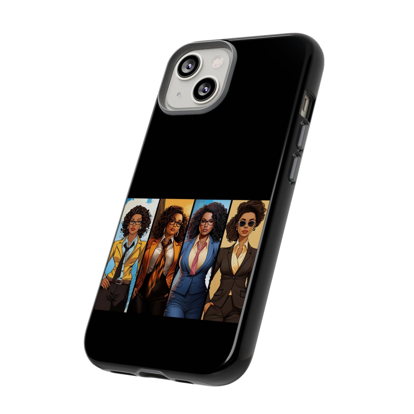 iPhone 14, iPhone 14 Pro, iPhone 14 Plus, iPhone 14 Pro Max Tough Cases African American Black Women Superheroes Strong Black Women