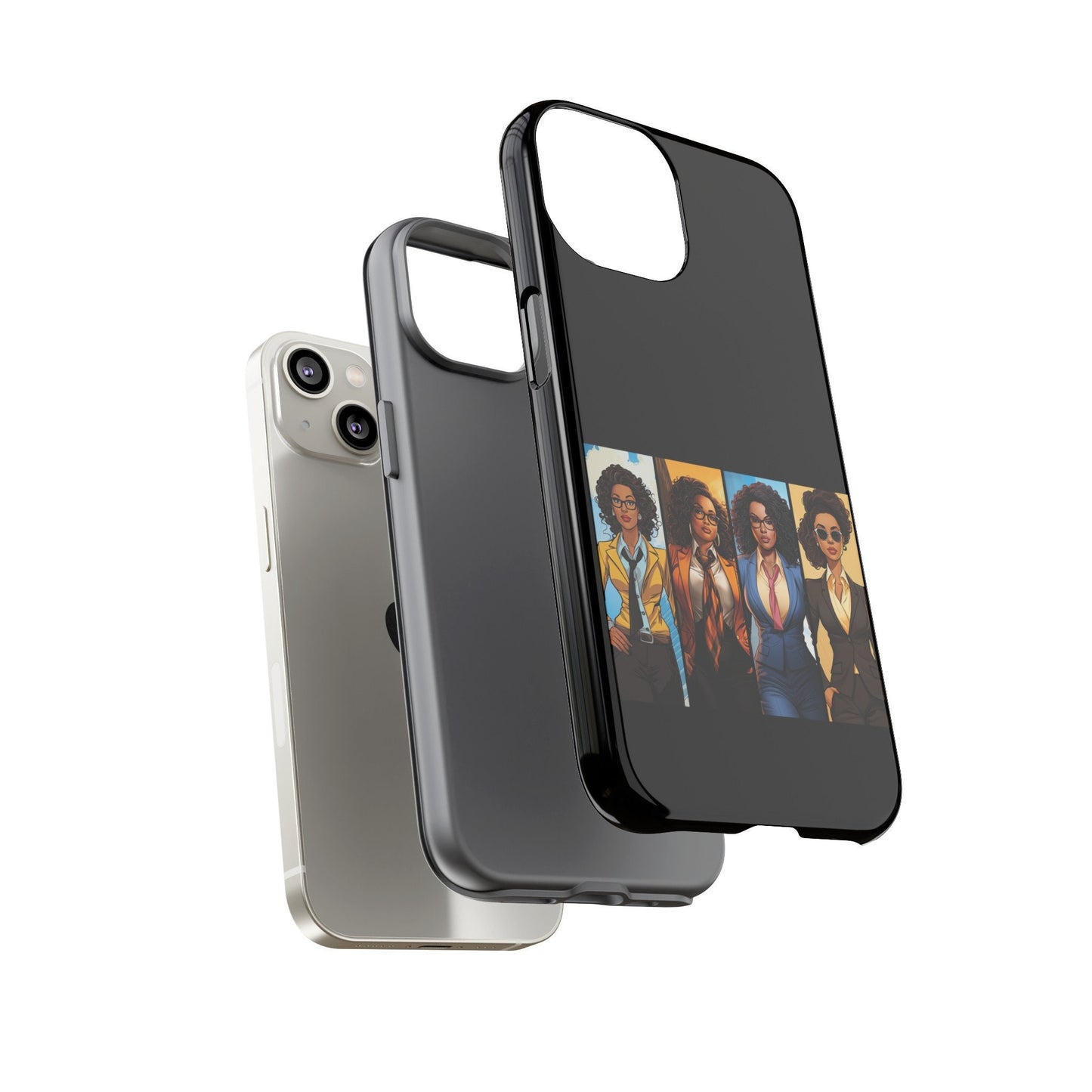 iPhone 14, iPhone 14 Pro, iPhone 14 Plus, iPhone 14 Pro Max Tough Cases African American Black Women Superheroes Strong Black Women