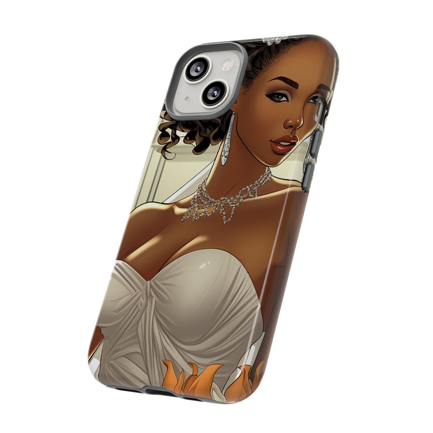 iPhone 14, iPhone 14 Pro, iPhone 14 Plus, iPhone 14 Pro Max Tough Cases African American Bride Black bride wedding Dress Wedding Gown