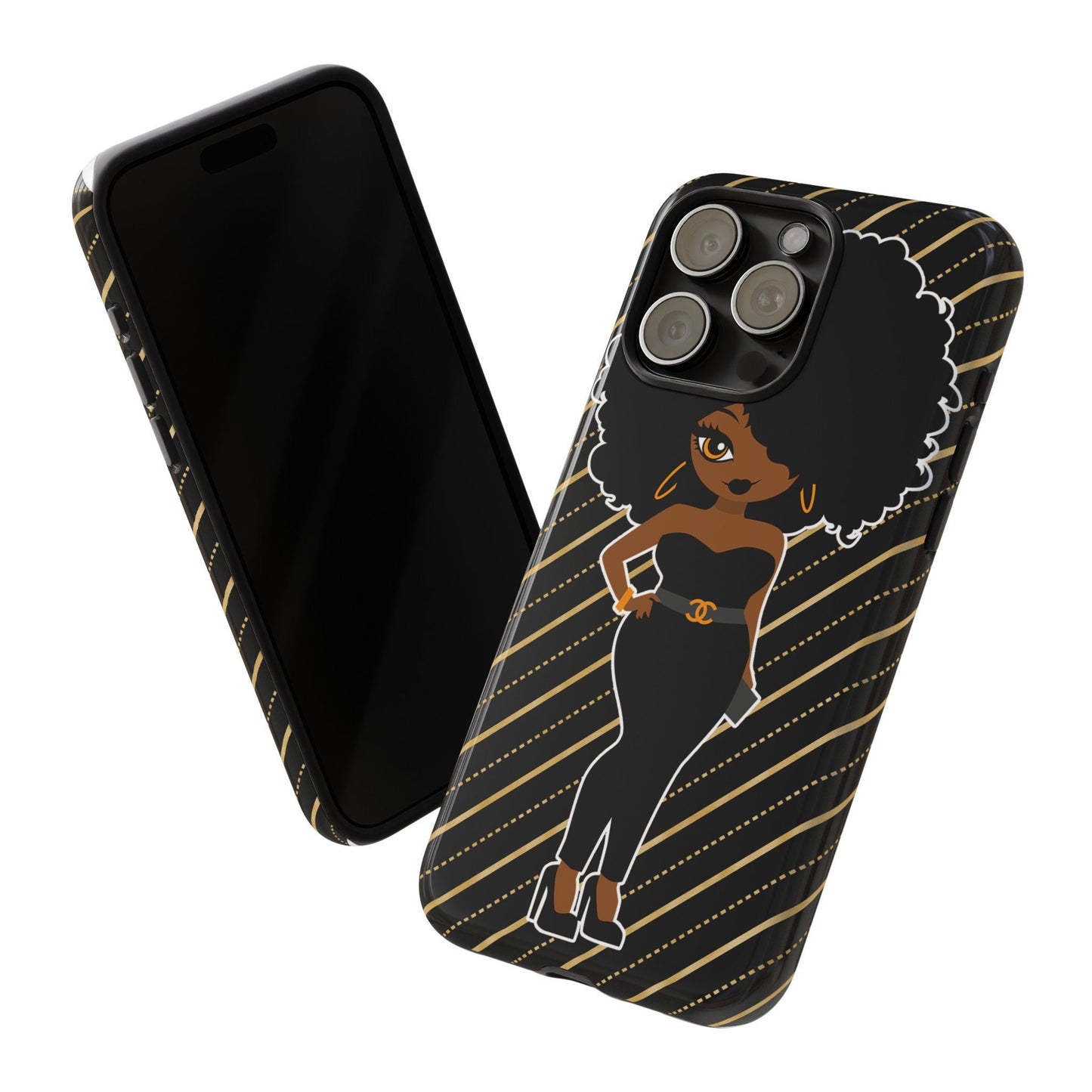 iPhone 15, iPhone 15 Pro, iPhone 15 Plus, iPhone 15 Pro Max Tough Cases African American Woman Black Woman