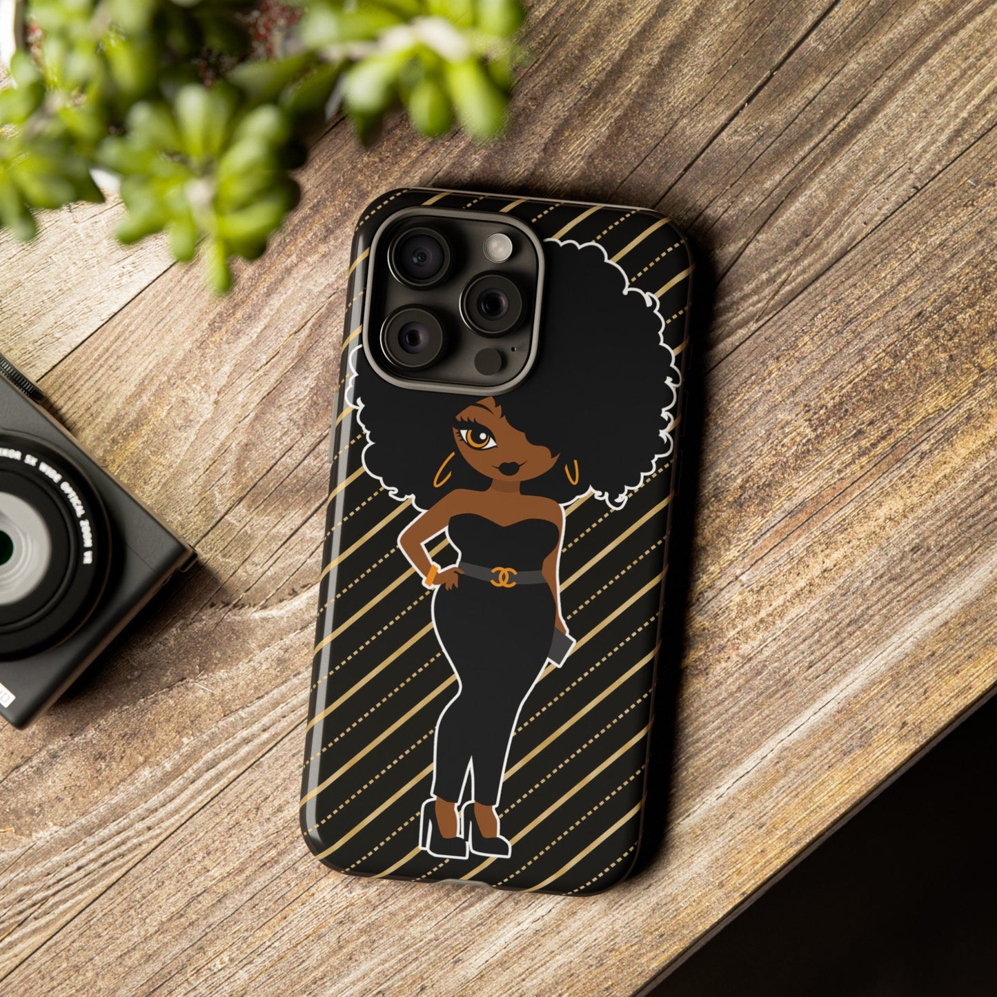 iPhone 15, iPhone 15 Pro, iPhone 15 Plus, iPhone 15 Pro Max Tough Cases African American Woman Black Woman