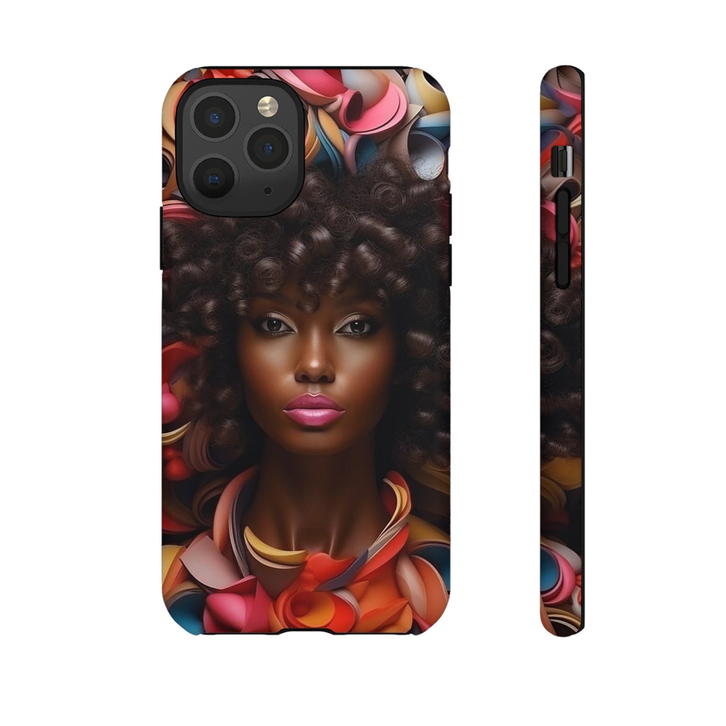 iPhone 11, iPhone 11 Pro, iPhone 11 Tough Cases African American Woman Black Women in Flowers Red Yellow Orange