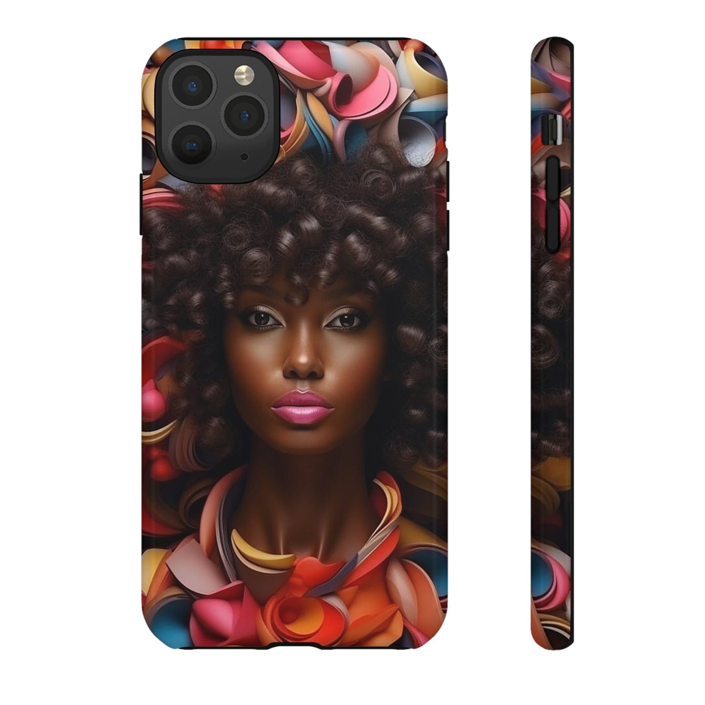 iPhone 11, iPhone 11 Pro, iPhone 11 Tough Cases African American Woman Black Women in Flowers Red Yellow Orange