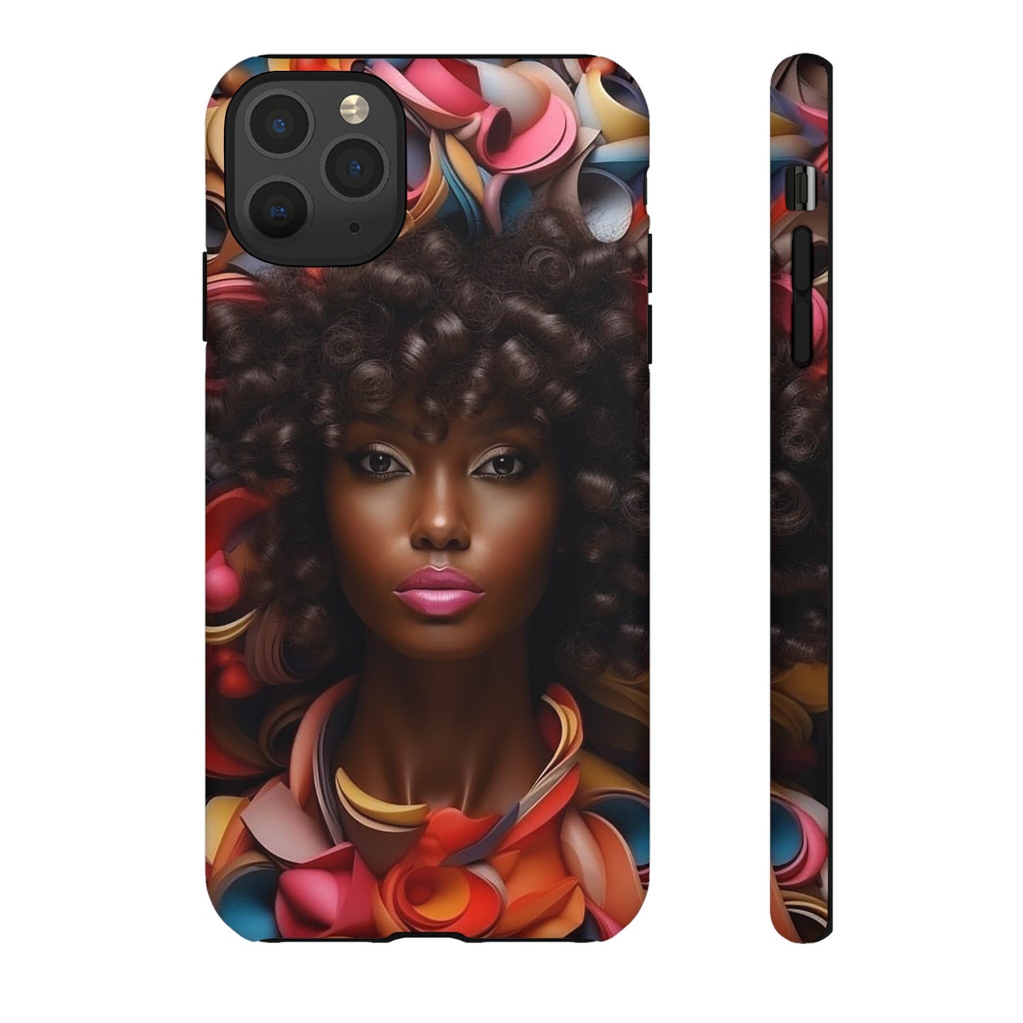 iPhone 11, iPhone 11 Pro, iPhone 11 Tough Cases African American Woman Black Women in Flowers Red Yellow Orange