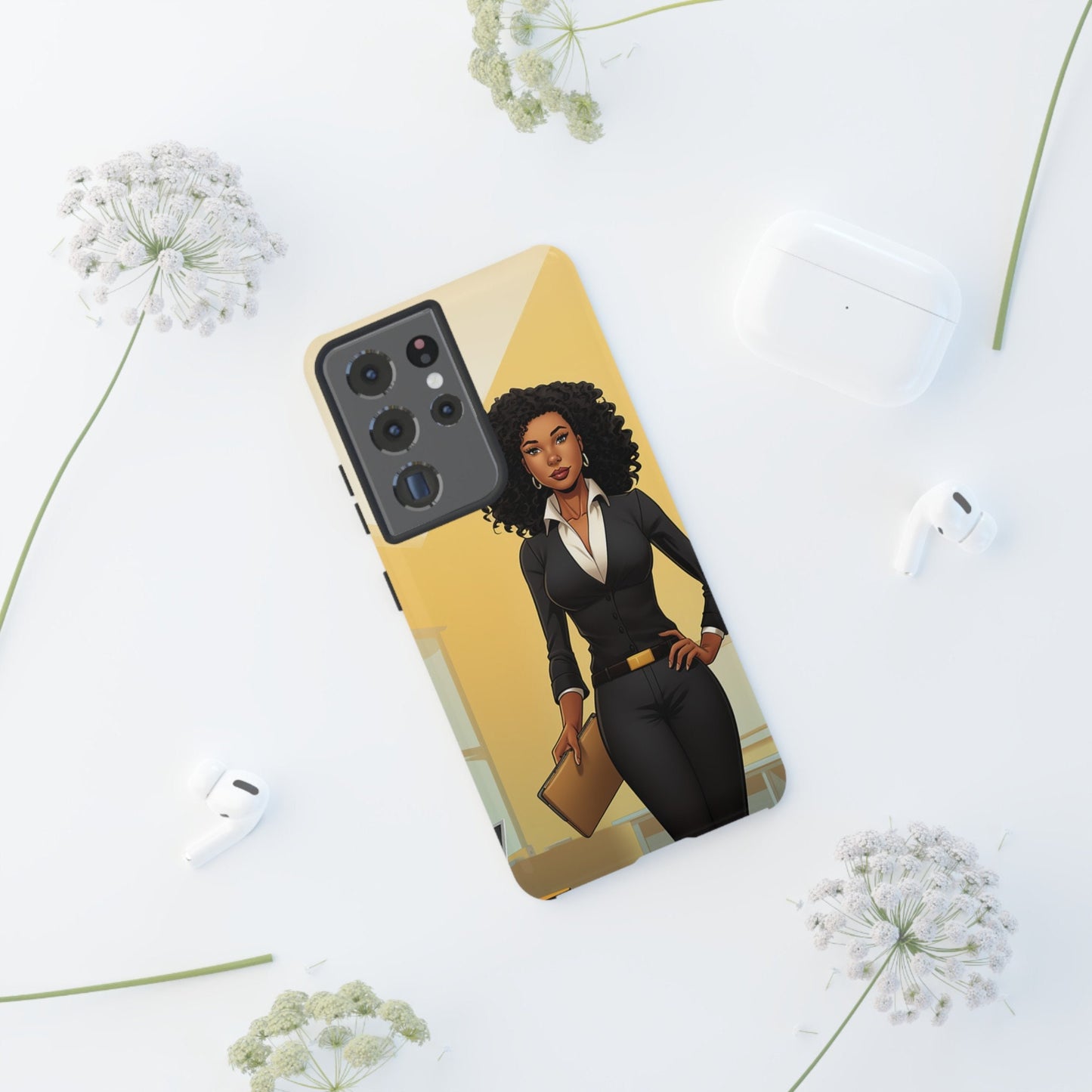 Samsung Galaxy S21 Samsung Galaxy S21 Plus Samsung Galaxy S21 Ultra S21 FE Tough Cases African American Woman Business Woman Entrepreneur