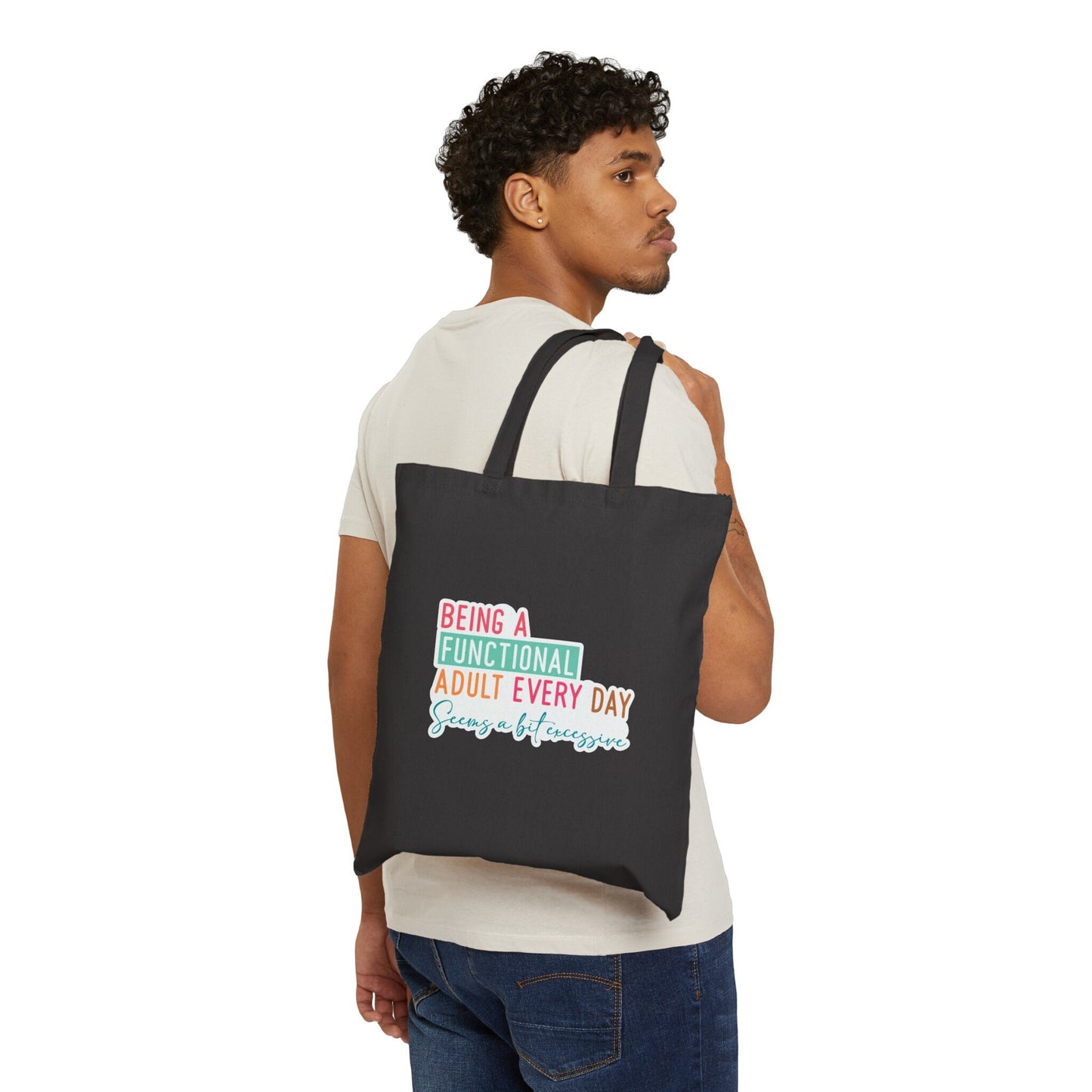 Functional Adult Sarcastic Cotton Canvas Tote Bag Shopping Bag Library Bag Shopping Tote Carry All