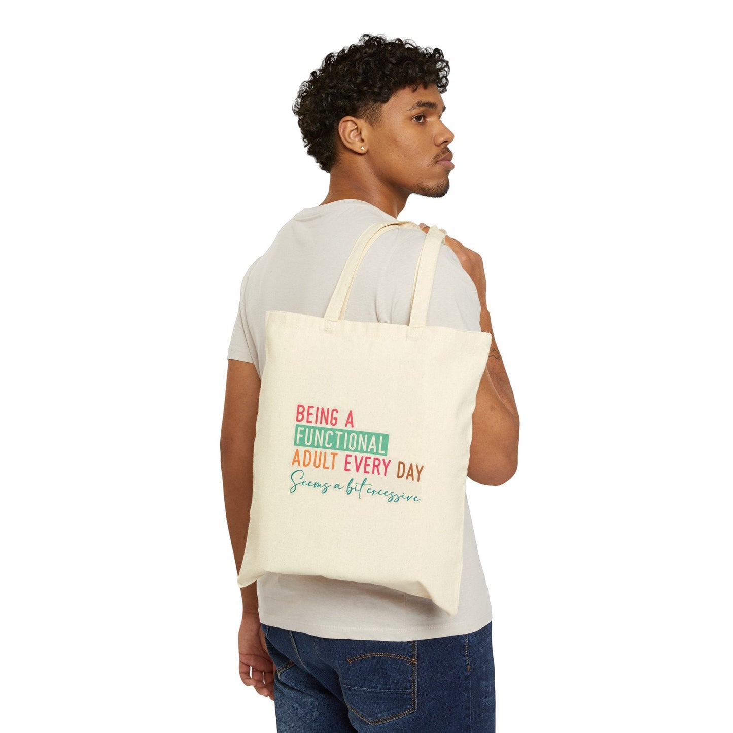 Functional Adult Sarcastic Cotton Canvas Tote Bag Shopping Bag Library Bag Shopping Tote Carry All