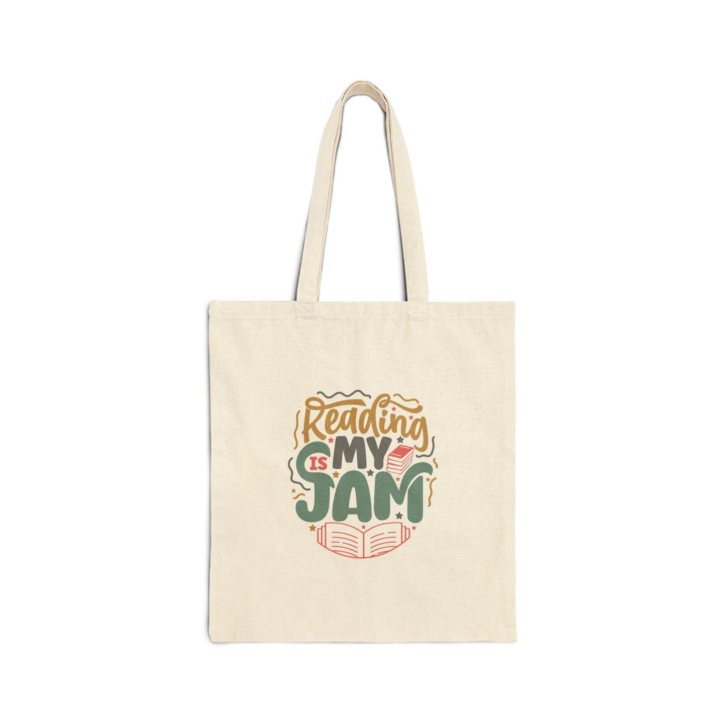 Reading Is My Jam Cotton Canvas Tote Bag Library Book Bag Shopping Tote