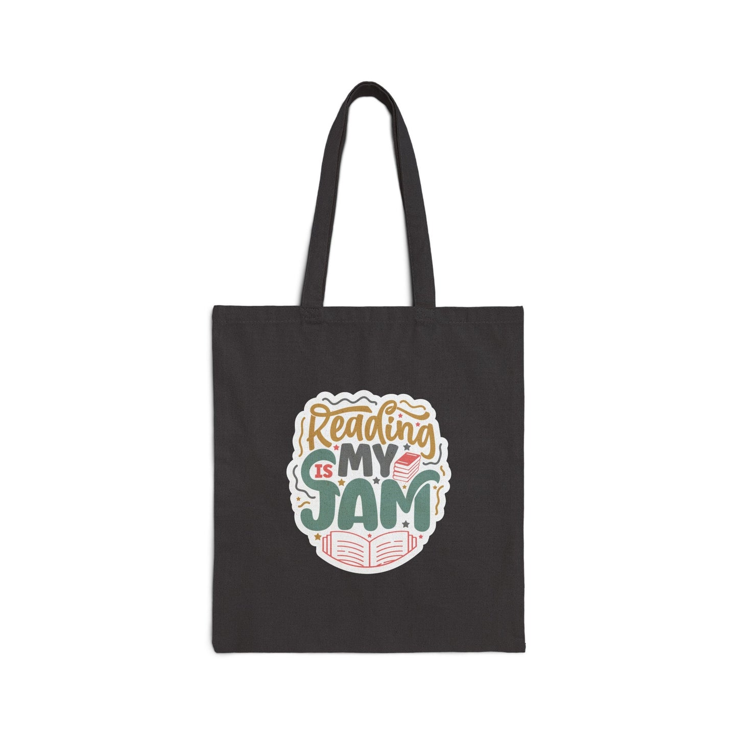 Reading Is My Jam Cotton Canvas Tote Bag Library Book Bag Shopping Tote