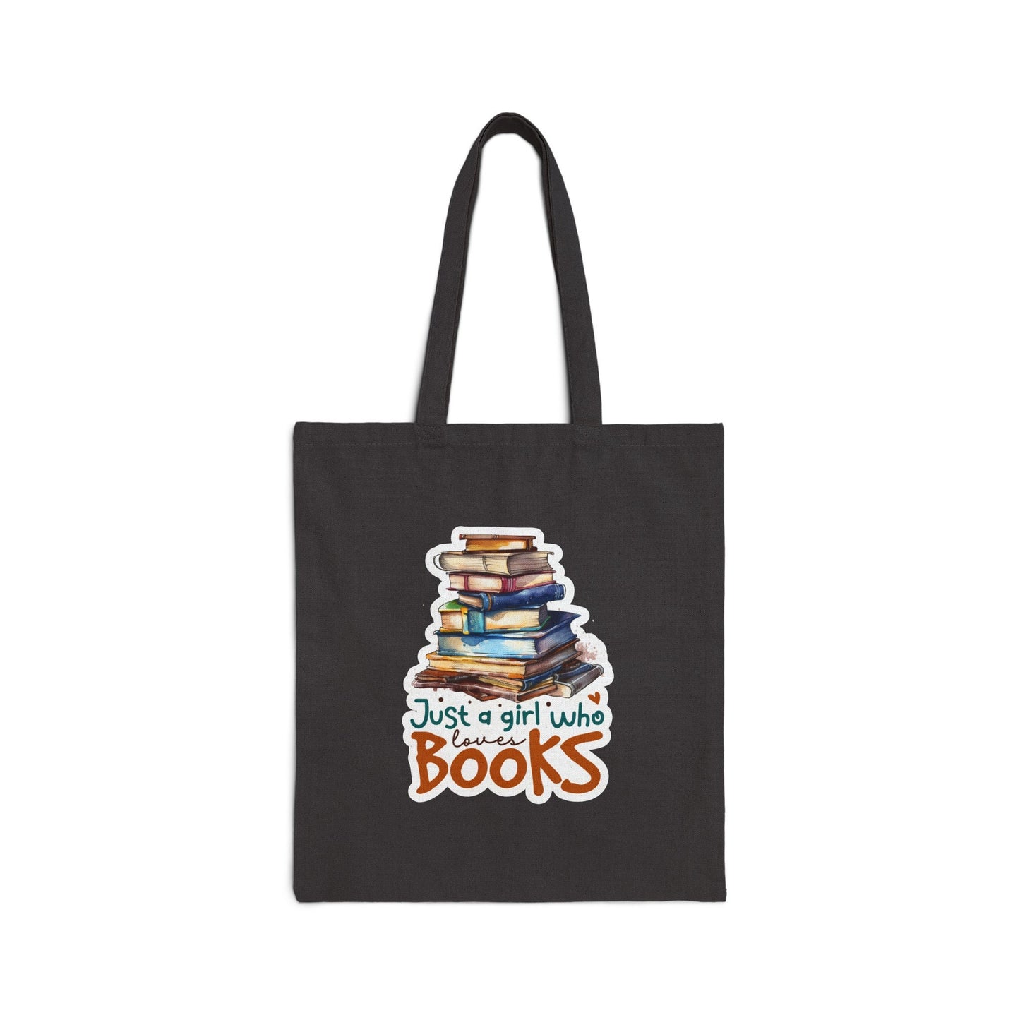 Just a girl who loves books Cotton Canvas Tote Bag Power Reader Gift Book Dragon Library Bag Book Bag Carry all Tote
