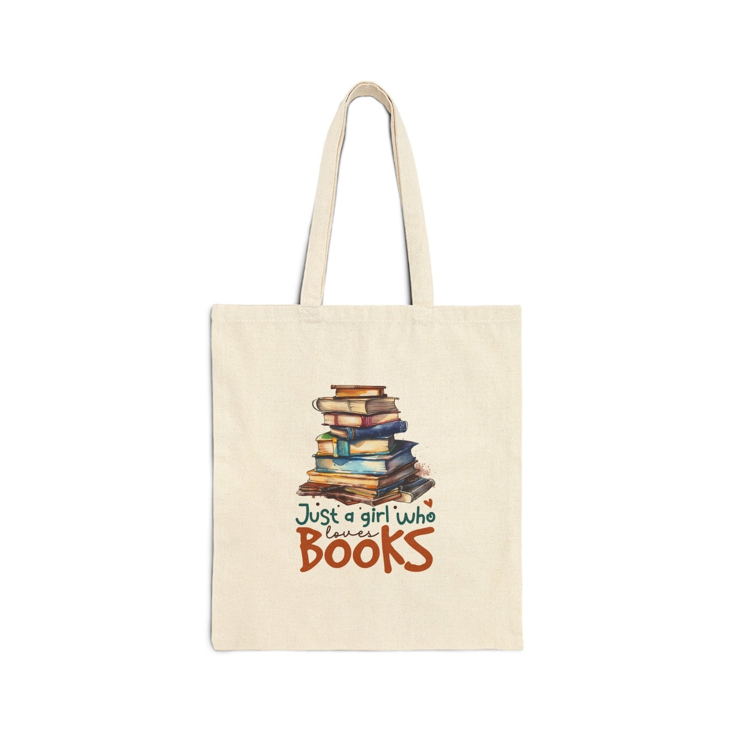 Just a girl who loves books Cotton Canvas Tote Bag Power Reader Gift Book Dragon Library Bag Book Bag Carry all Tote