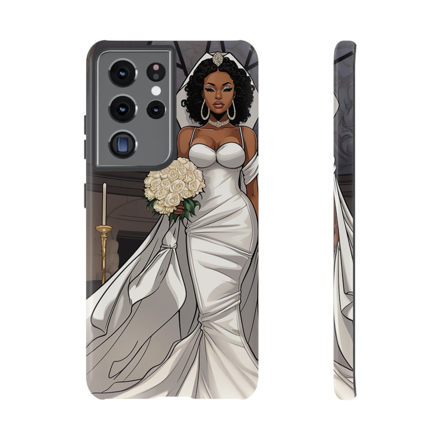 Samsung Galaxy S21 Samsung Galaxy S21 Plus Galaxy S21 Ultra S21 FE Tough Case African American Bride Black bride wedding Dress Wedding Gown