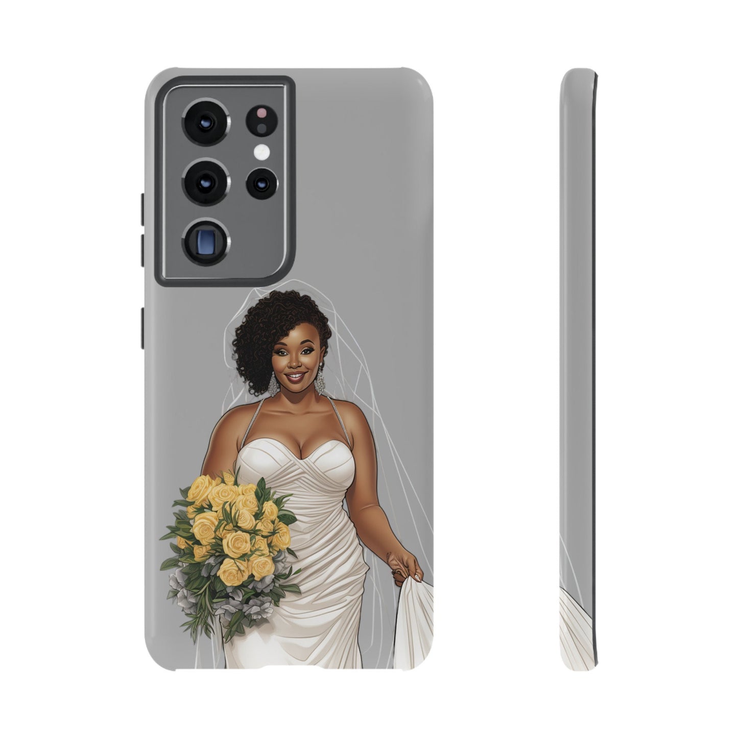 Galaxy S21 Samsung Galaxy S21 Plus Samsung Galaxy S21 Ultra S21 FE Tough Case African American Bride Black bride wedding Dress Wedding Gown