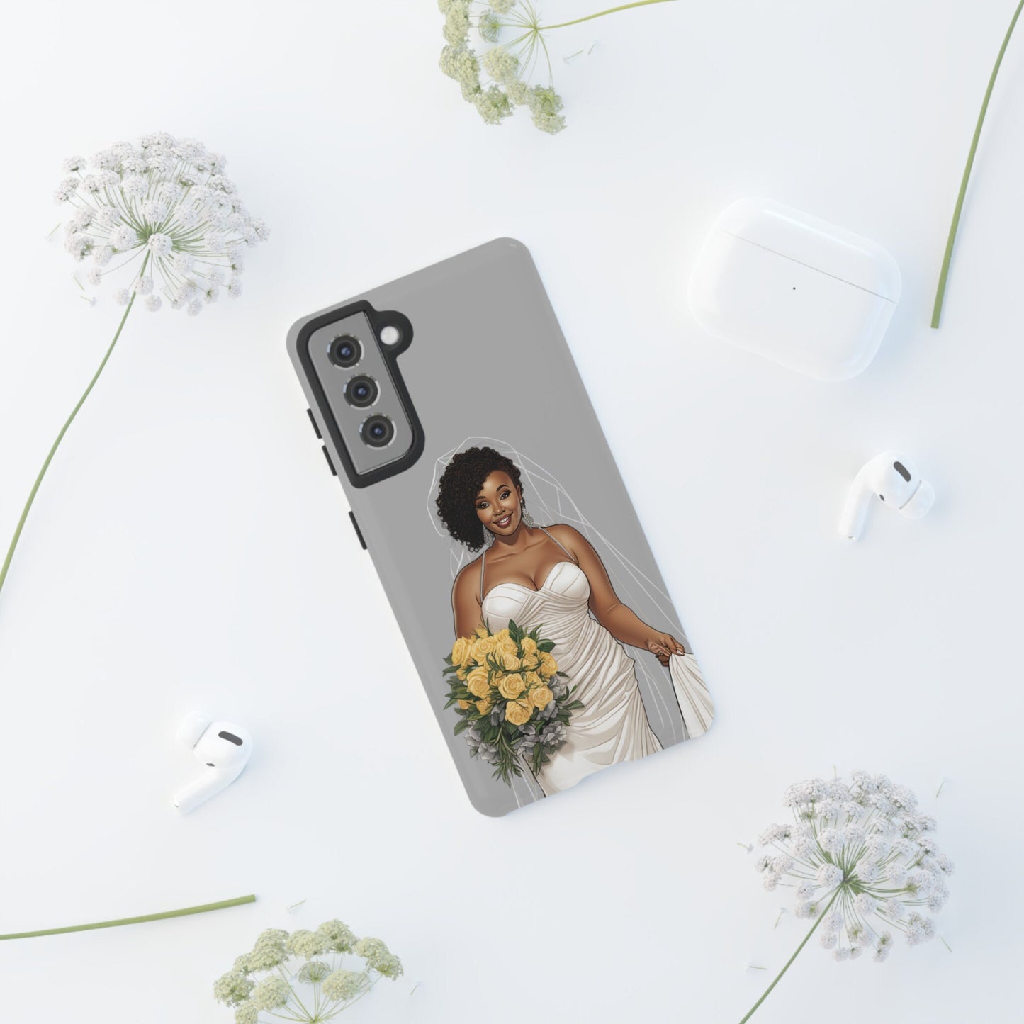 Galaxy S21 Samsung Galaxy S21 Plus Samsung Galaxy S21 Ultra S21 FE Tough Case African American Bride Black bride wedding Dress Wedding Gown