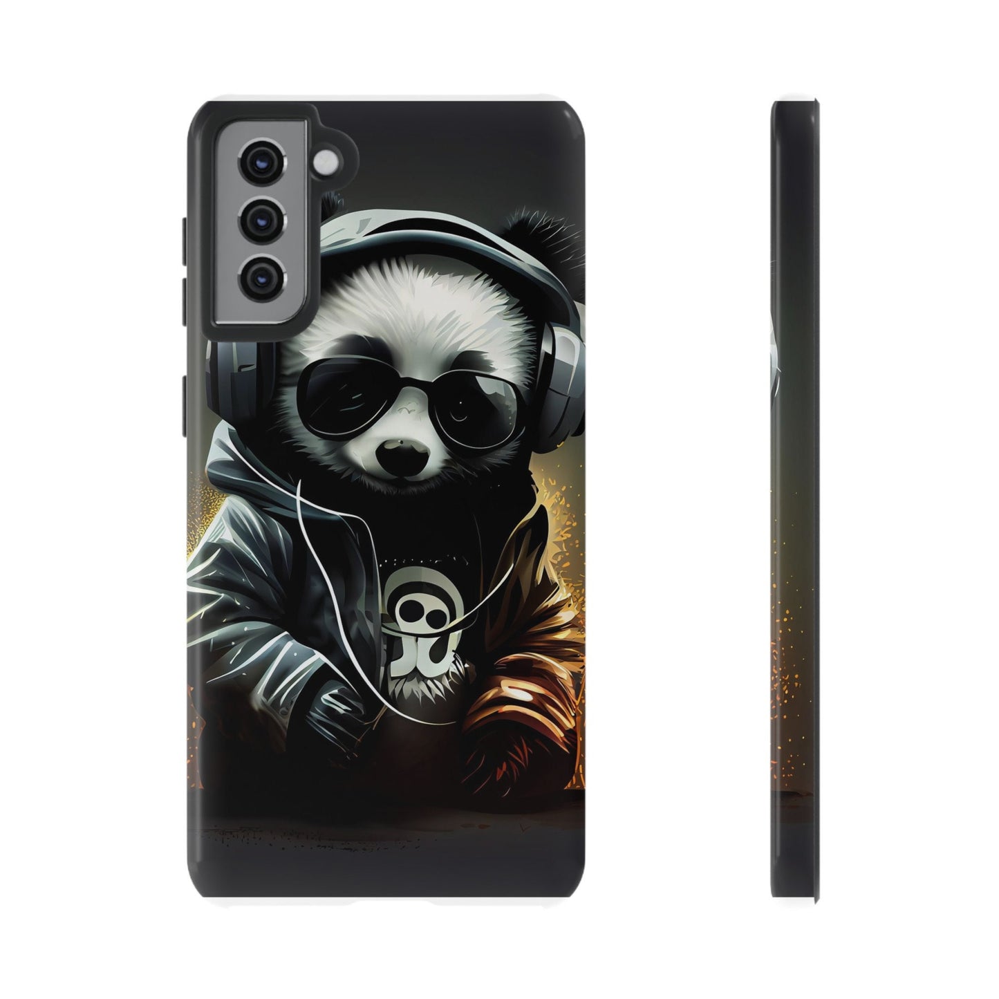 Galaxy S21 Samsung Galaxy S21 Plus Samsung Galaxy S21 Ultra S21 FE Tough Case Black White Panda Headphones Audiophile Stereo headset bear