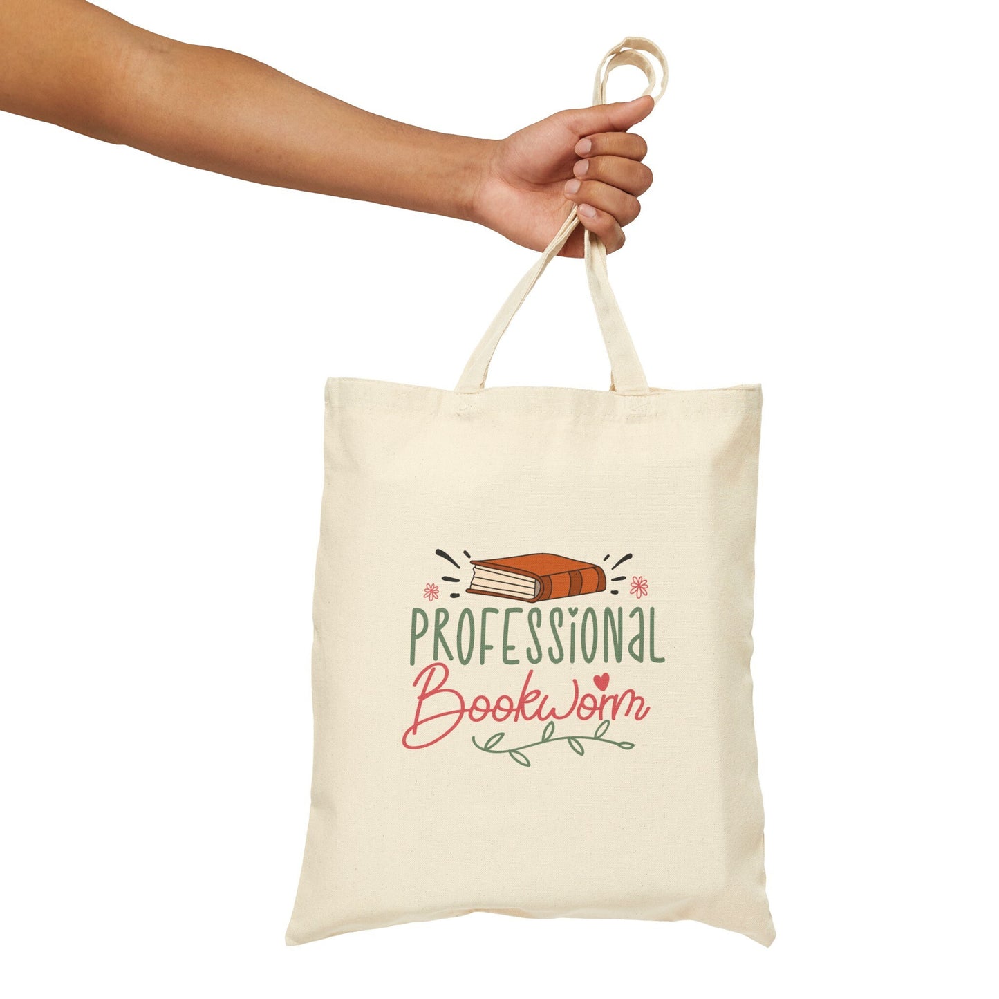 Professional Bookworm (Book Dragon) Book lover Gift Book Dragon Book Nerd Power Reader Present Cotton Canvas Tote Bag