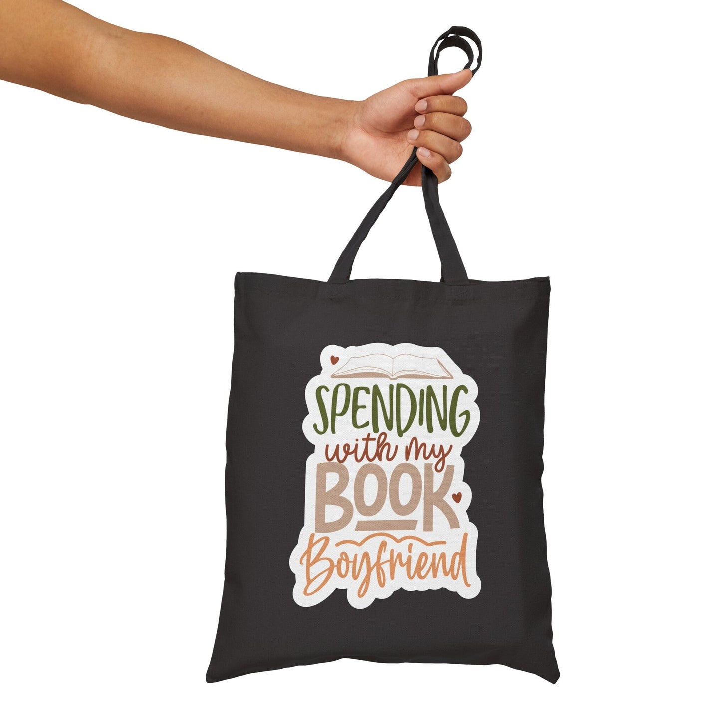 Book Boyfriend Power Reader Gift Book Dragon Gift for Book Worm Cotton Canvas Tote Bag