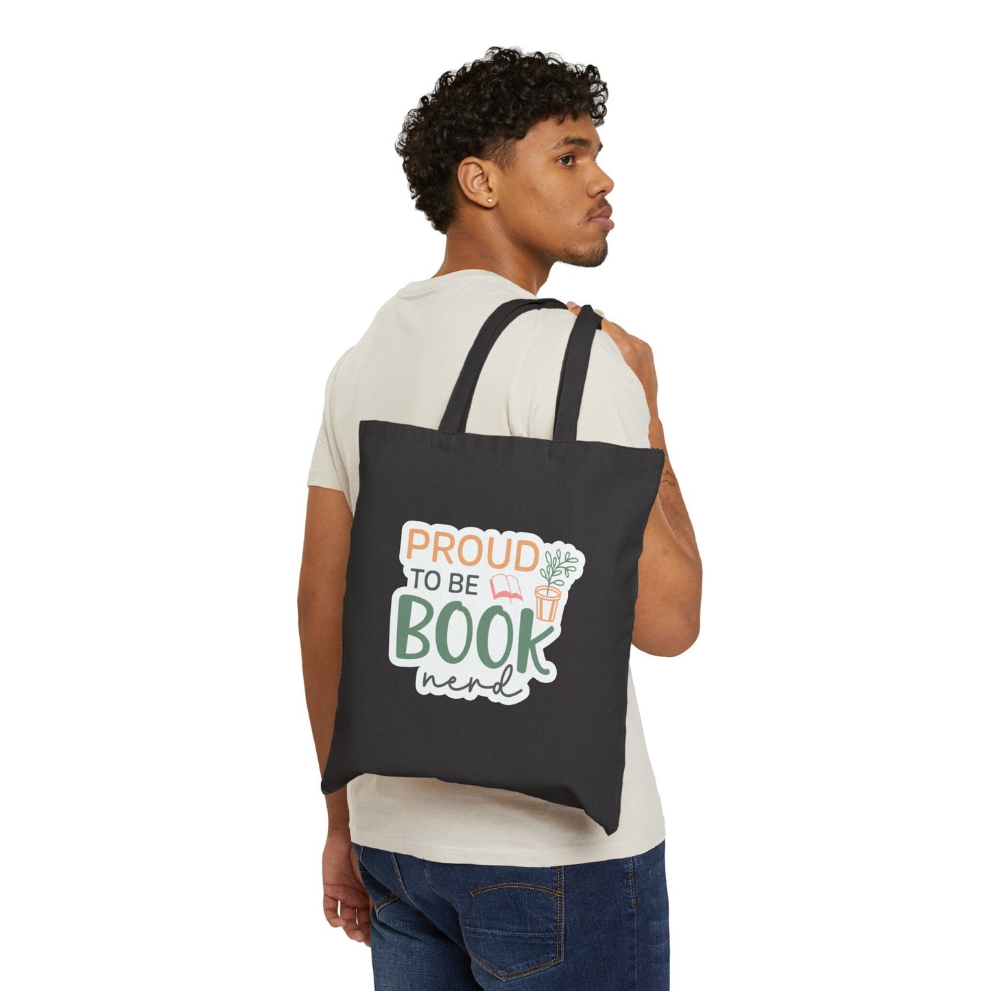 Power to be a Book Nerd Cotton Canvas Tote Bag - Book Dragon, Power Reader, Book Worm, Bookaholic Gift