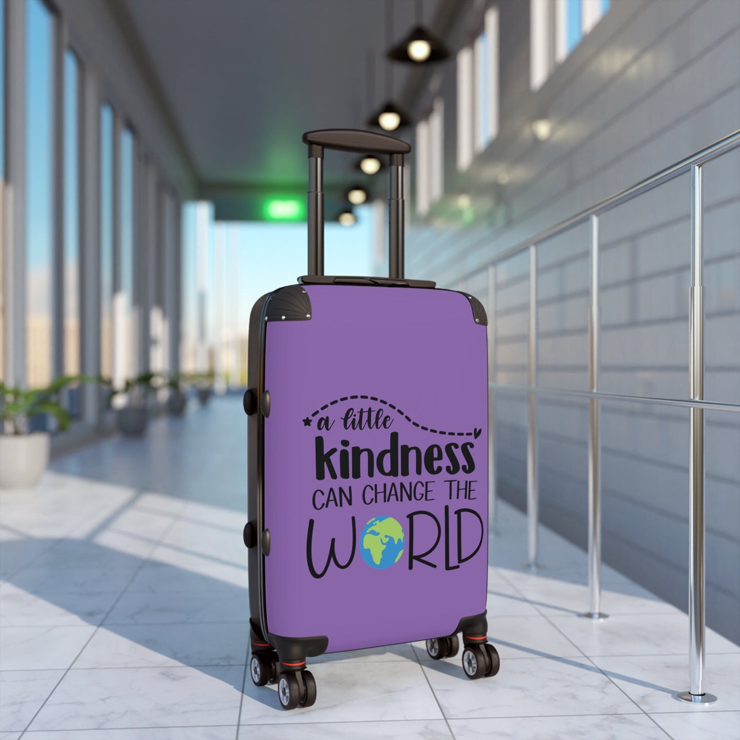 Kindness Can Change the World Peace Vacation Suitcase Travel Luggage Wedding or Honeymoon Suitcase - Purple (3 sizes)