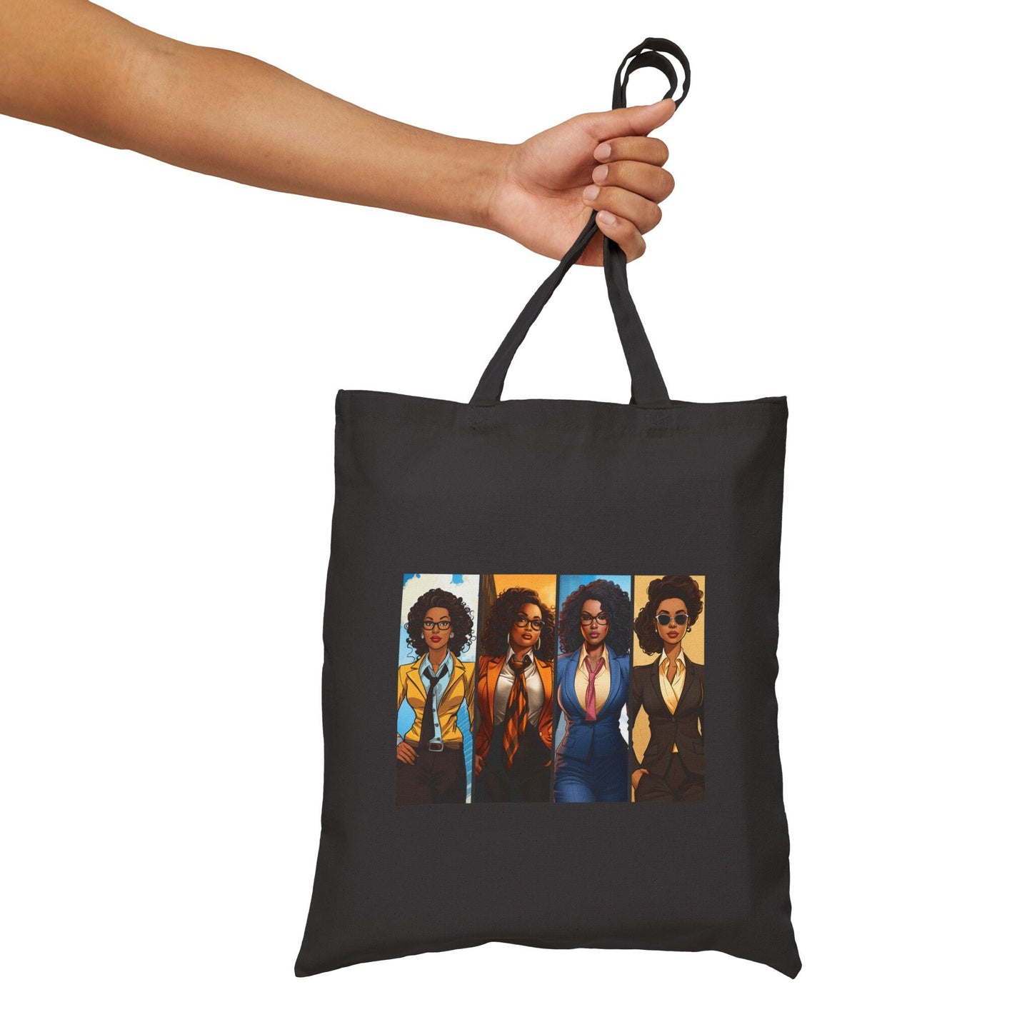 African American Women Superheroes Strong Black Women Cotton Canvas Tote Bag