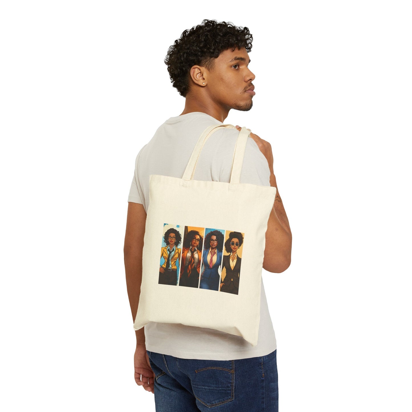 African American Women Superheroes Strong Black Women Cotton Canvas Tote Bag