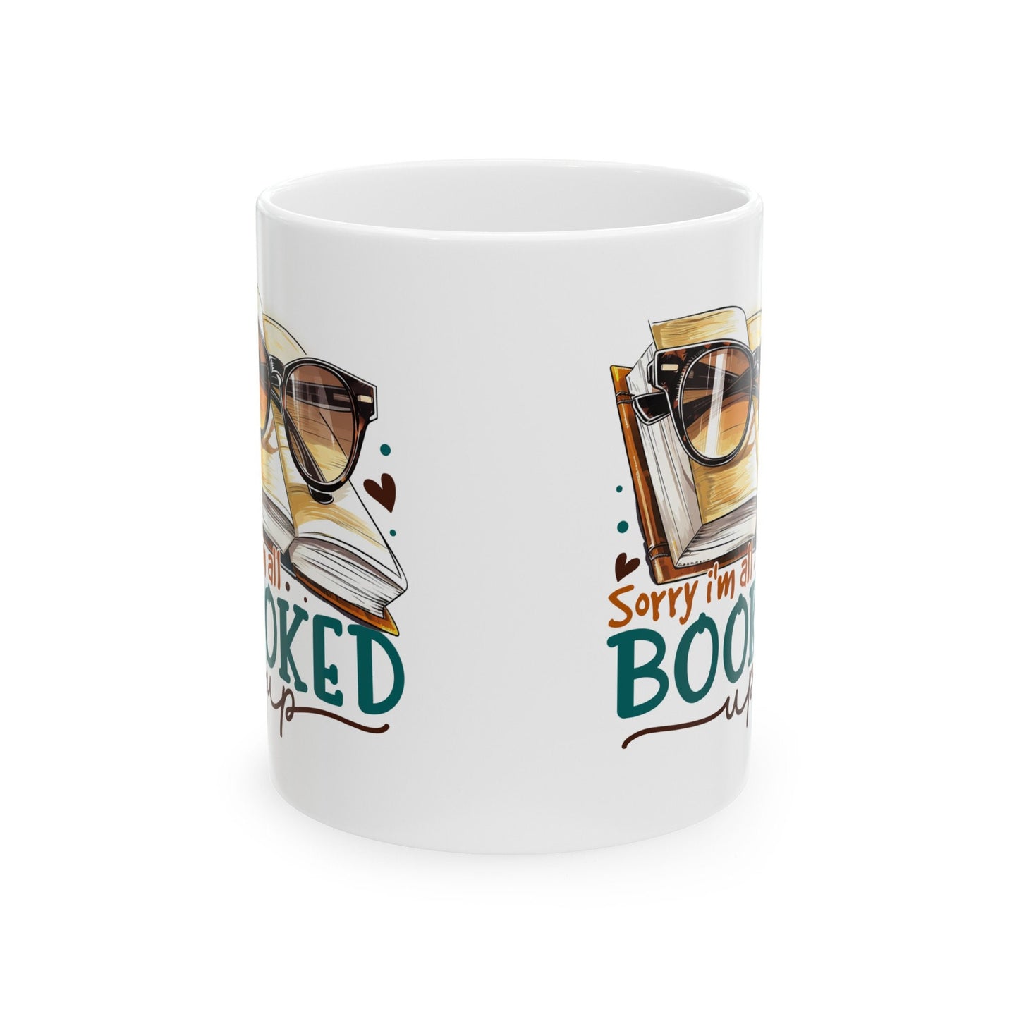All Booked Up Reading Mom Gift for Power Reader Book Dragon Book Worm Book Nerd Ceramic Mug, 11oz