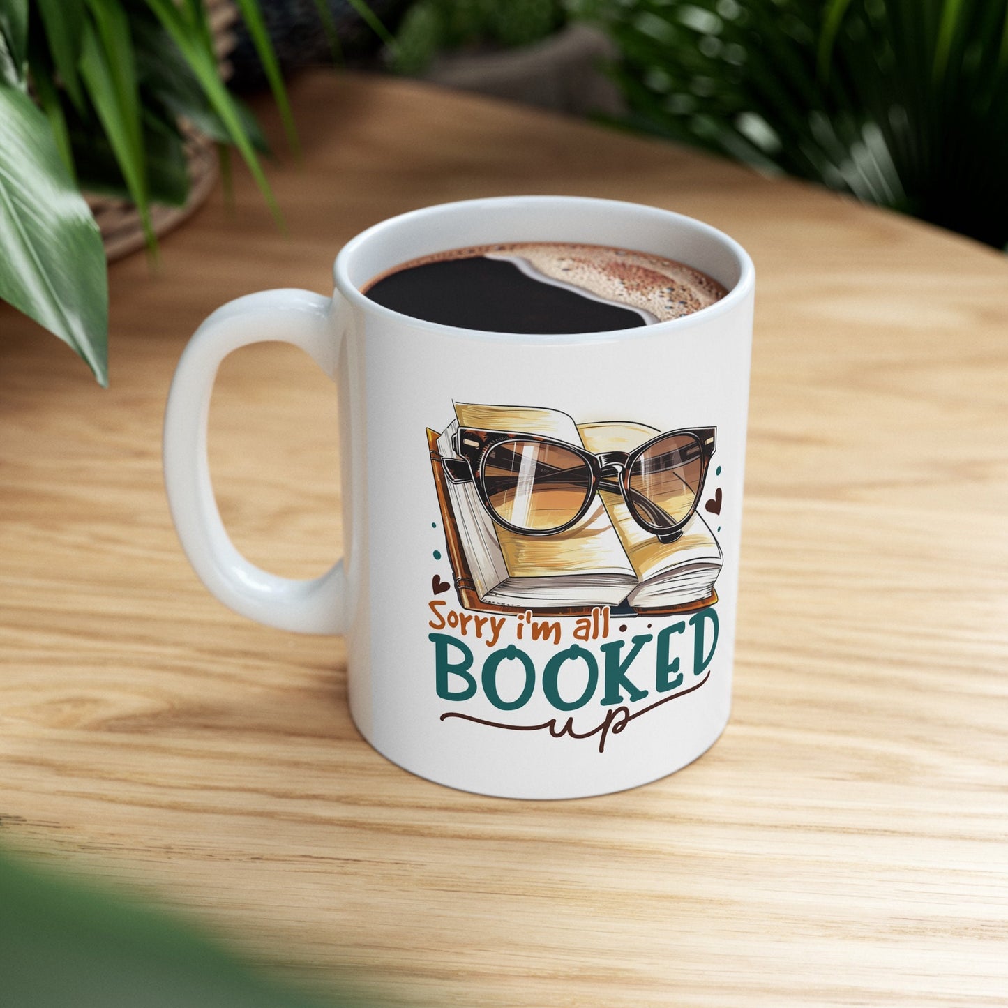 All Booked Up Reading Mom Gift for Power Reader Book Dragon Book Worm Book Nerd Ceramic Mug, 11oz