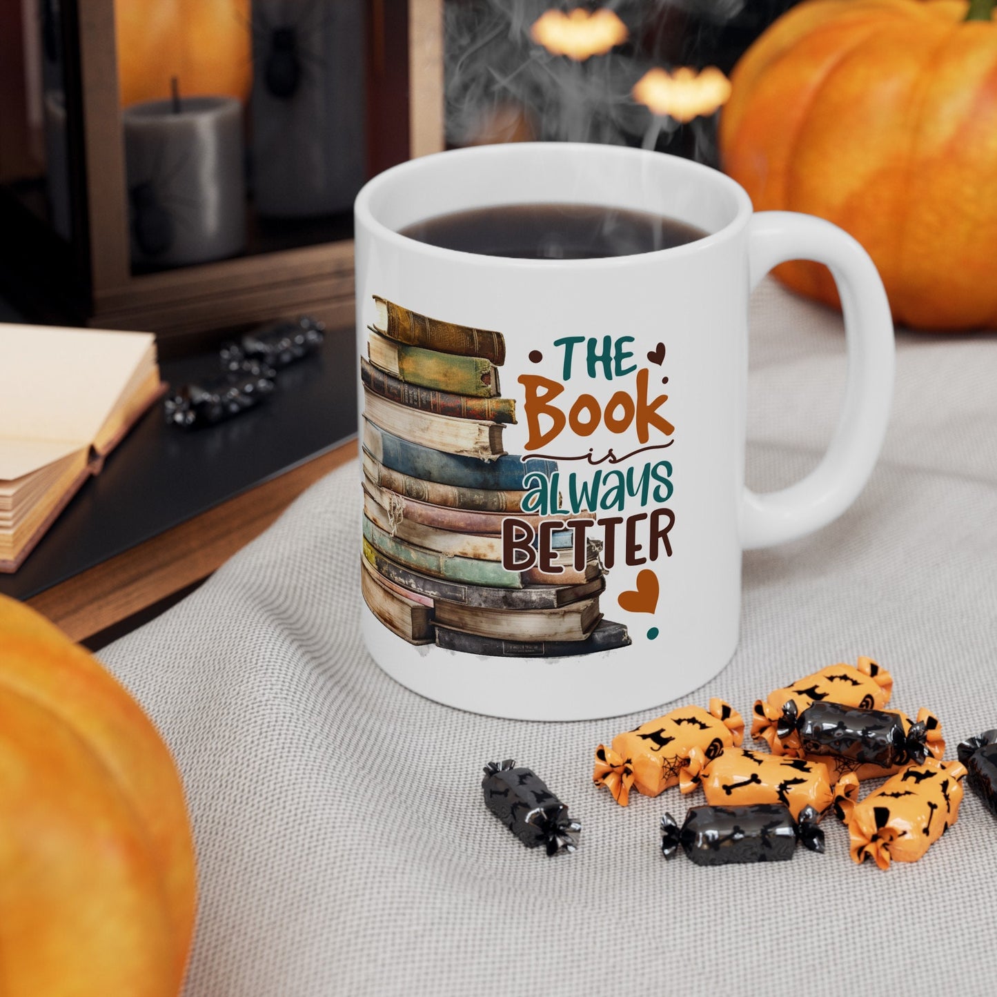 Book is Always Better Gift for Mom Power Reader Book Dragon Gift Ceramic Mug, 11oz