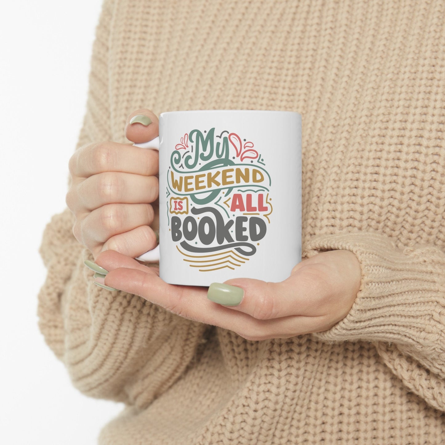 Weekend is All Booked Gift Mug for Mom Power reader Book Lover Book Dragon Book Nerd Ceramic Mug, 11oz