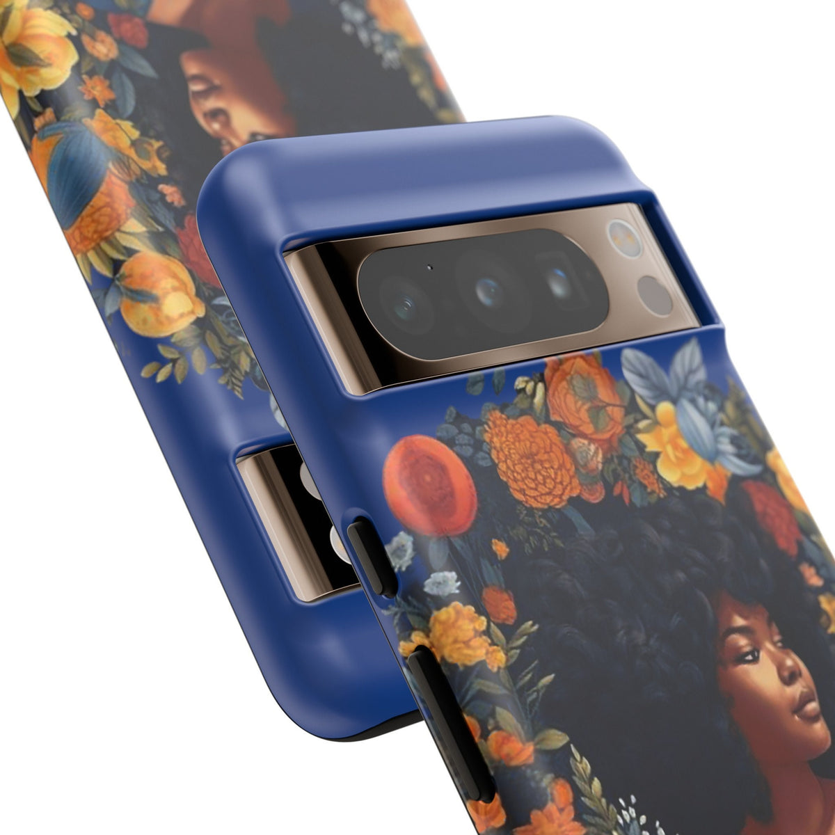 Google Pixel 8 Google Pixel 8 Pro Tough Cases African American Black Women in Flower Wreath Blue Green Orange