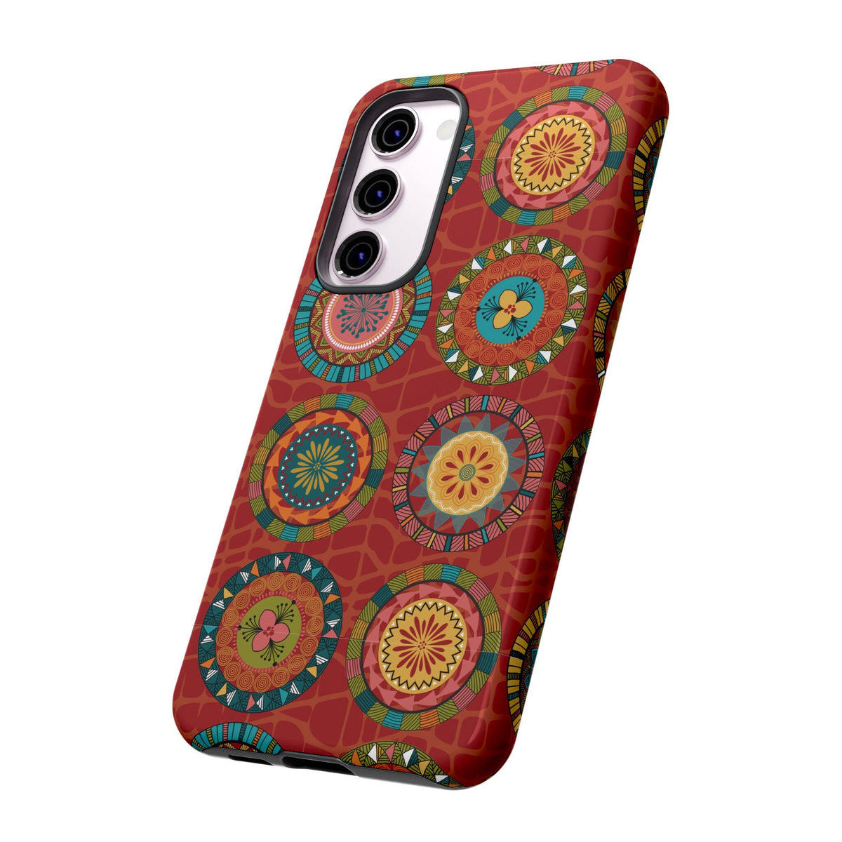 Samsung Galaxy S23 Samsung Galaxy S23 Plus Samsung Galaxy S23 Ultra Tough Cases Blue Coral Green Yellow Circles Round Colors