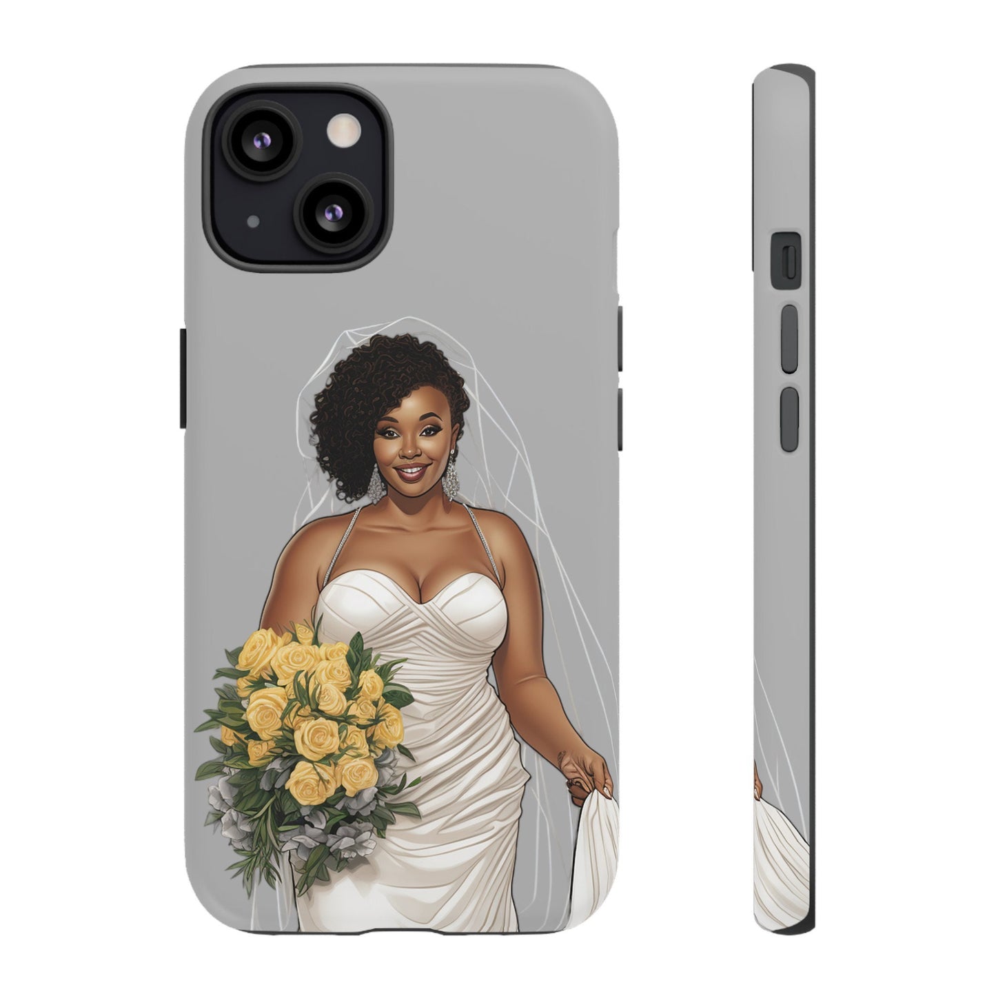 iPhone 13, iPhone 13 Pro, iPhone 13 Mini, iPhone 13 Pro Max Tough Cases African American Bride Black bride wedding Dress Wedding Gown