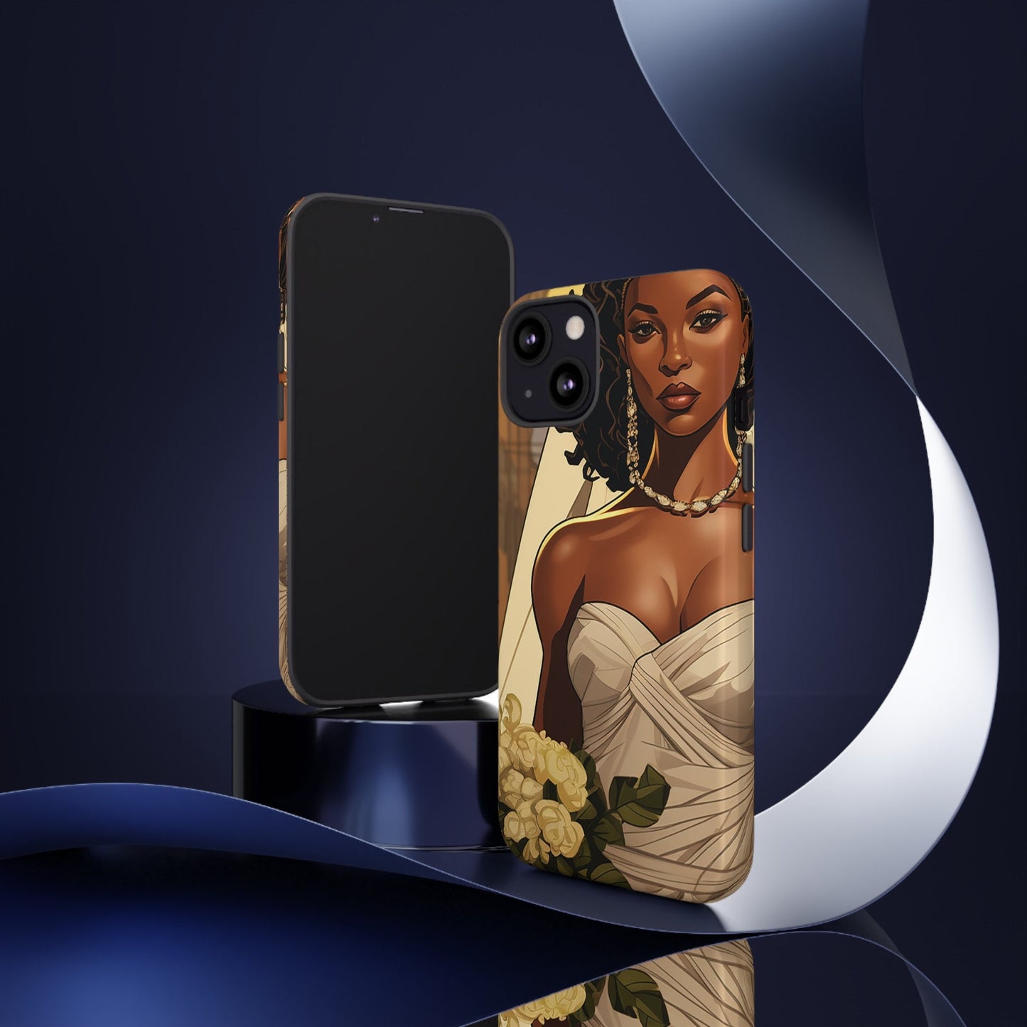 iPhone 13, iPhone 13 Pro, iPhone 13 Mini, iPhone 13 Pro Max Tough Cases African American Bride Black bride wedding Dress Wedding Gown