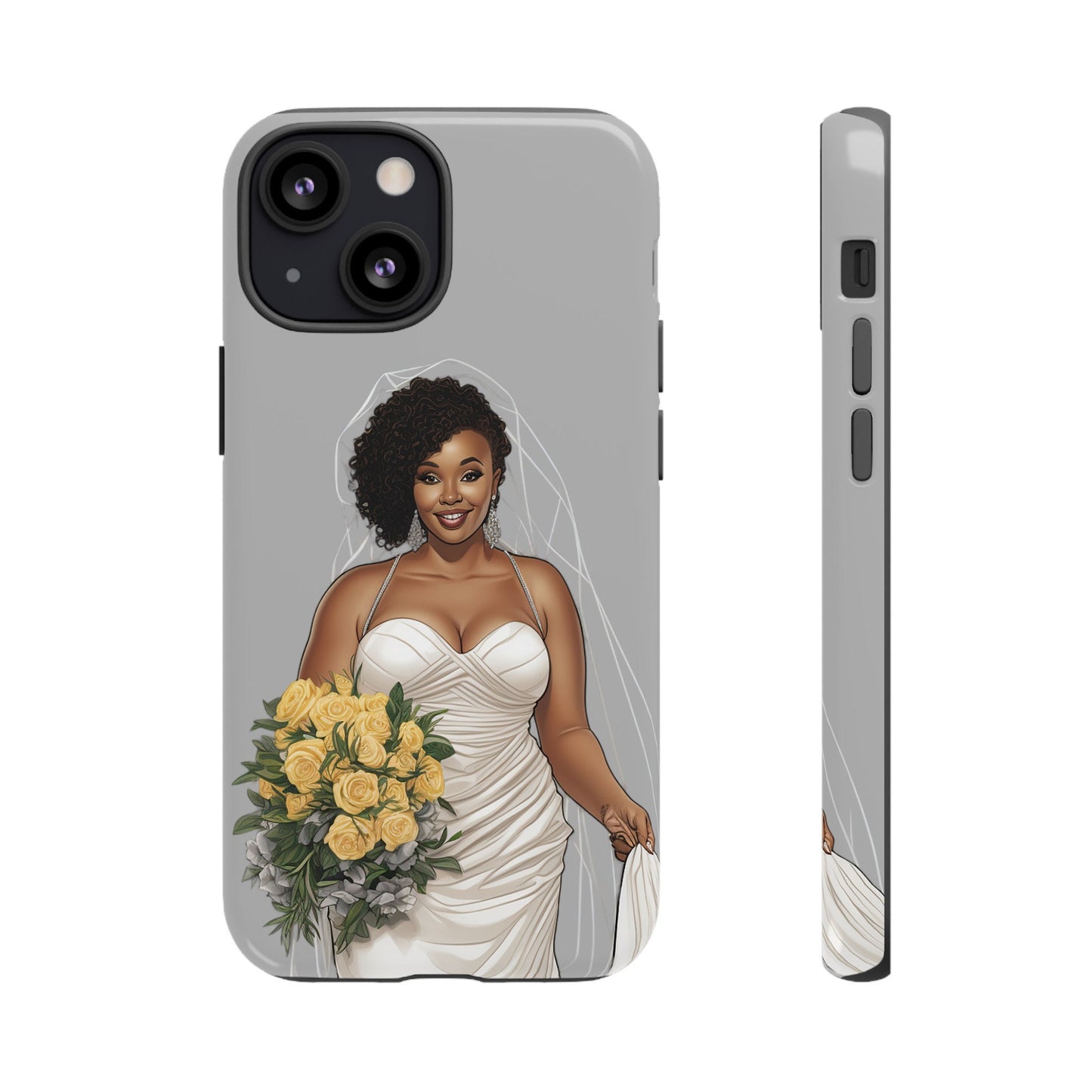 iPhone 13, iPhone 13 Pro, iPhone 13 Mini, iPhone 13 Pro Max Tough Cases African American Bride Black bride wedding Dress Wedding Gown