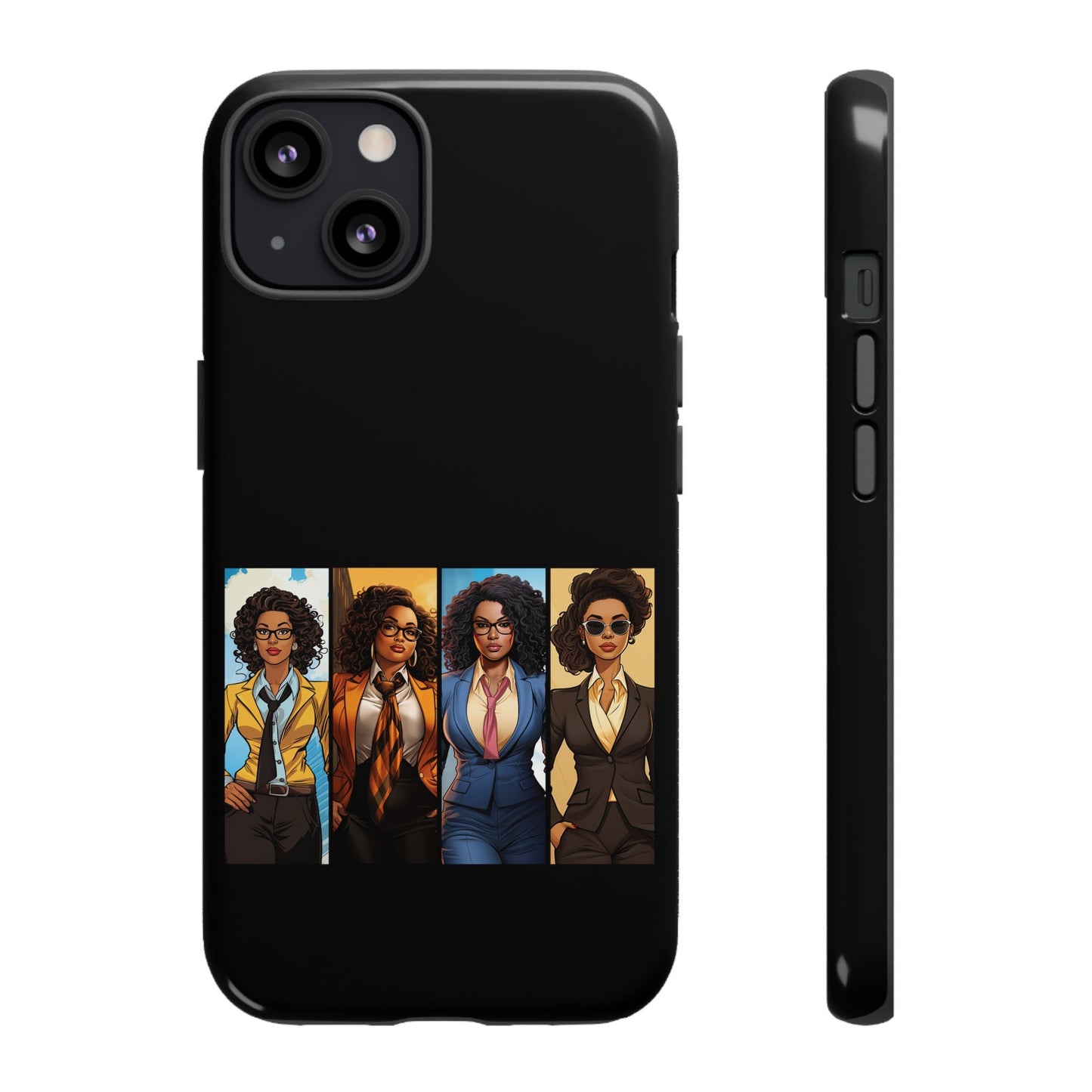 iPhone 13, iPhone 13 Pro, iPhone 13 Mini, iPhone 13 Pro Max Tough Cases African American Black Women Superheroes Strong Black Women