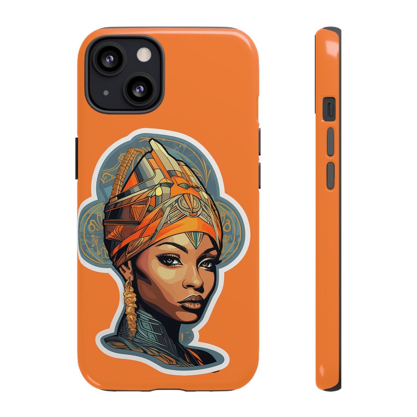 iPhone 13, iPhone 13 Pro, iPhone 13 Mini, iPhone 13 Pro Max Tough Cases African American Queen Nubian Princess Black Royalty