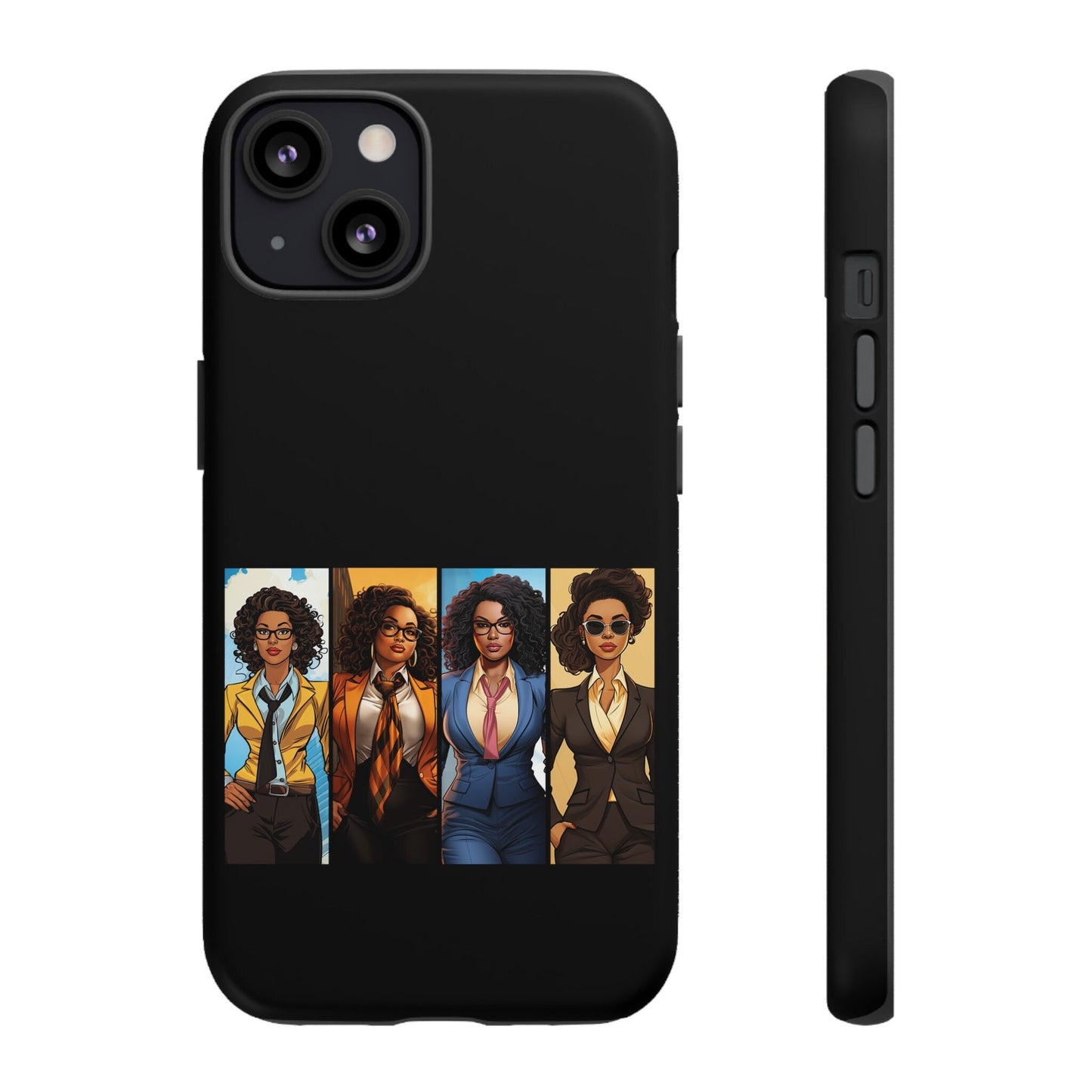 iPhone 13, iPhone 13 Pro, iPhone 13 Mini, iPhone 13 Pro Max Tough Cases African American Black Women Superheroes Strong Black Women