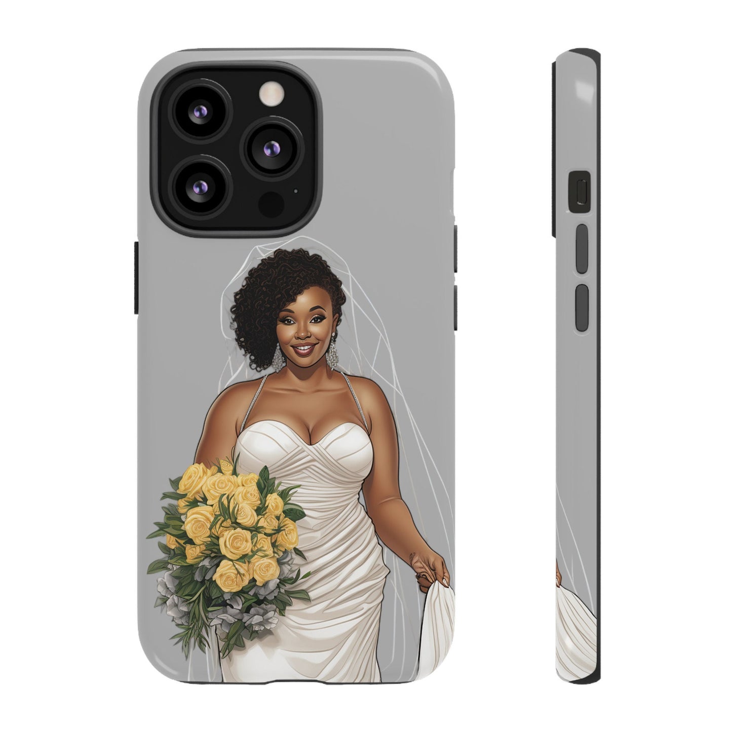iPhone 13, iPhone 13 Pro, iPhone 13 Mini, iPhone 13 Pro Max Tough Cases African American Bride Black bride wedding Dress Wedding Gown
