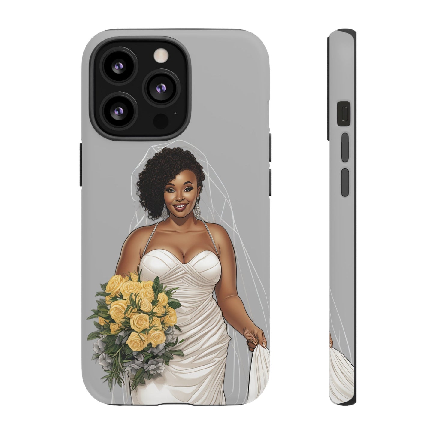 iPhone 13, iPhone 13 Pro, iPhone 13 Mini, iPhone 13 Pro Max Tough Cases African American Bride Black bride wedding Dress Wedding Gown