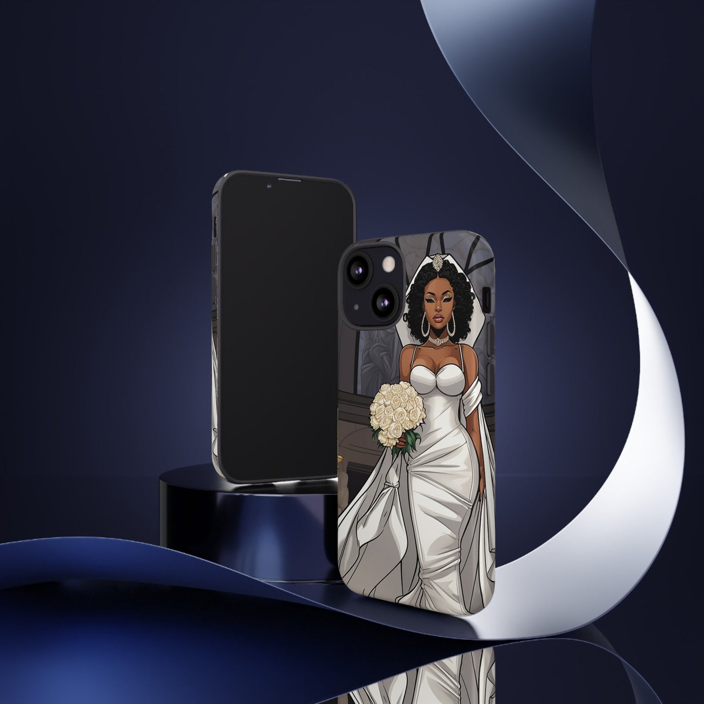 iPhone 13, iPhone 13 Pro, iPhone 13 Mini, iPhone 13 Pro Max Tough Cases African American Bride Black bride wedding Dress Wedding Gown
