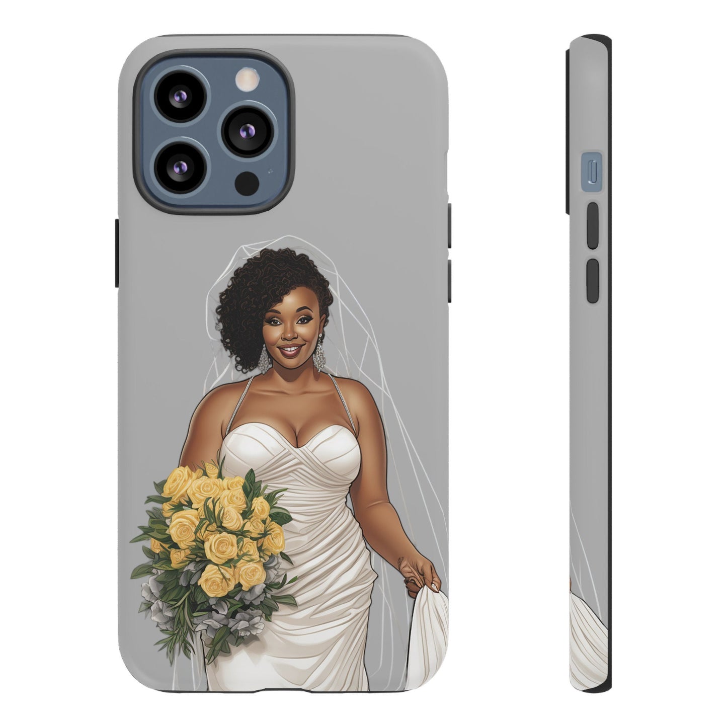 iPhone 13, iPhone 13 Pro, iPhone 13 Mini, iPhone 13 Pro Max Tough Cases African American Bride Black bride wedding Dress Wedding Gown