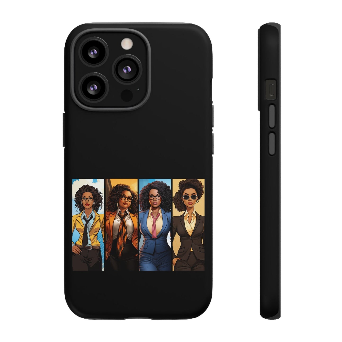 iPhone 13, iPhone 13 Pro, iPhone 13 Mini, iPhone 13 Pro Max Tough Cases African American Black Women Superheroes Strong Black Women