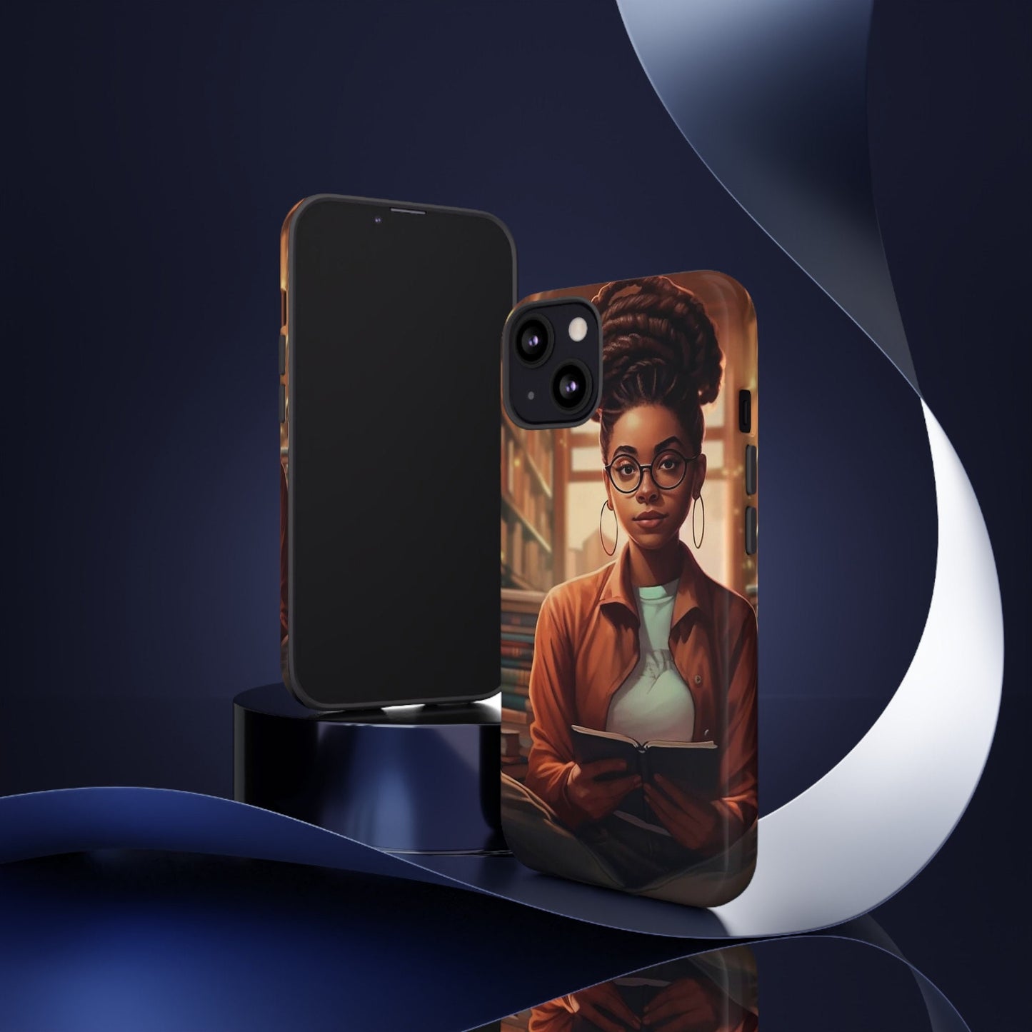 iPhone 13, iPhone 13 Pro, iPhone 13 Mini, iPhone 13 Pro Max Tough Cases African American Reader Woman Girl Book Dragon Power Reader