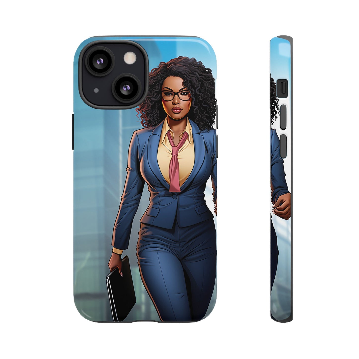 iPhone 13, iPhone 13 Pro, iPhone 13 Mini, iPhone 13 Pro Max Tough Cases African American Woman Business Woman Entrepreneur Superhero