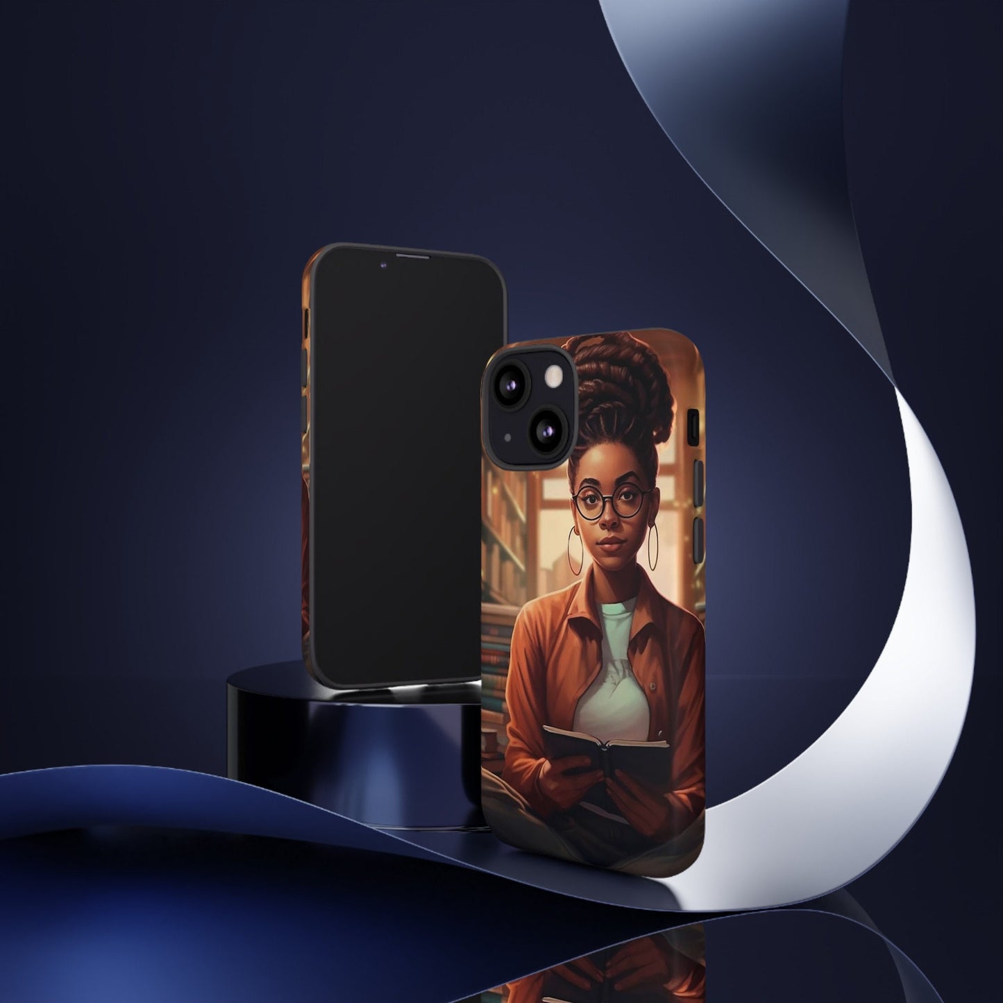 iPhone 13, iPhone 13 Pro, iPhone 13 Mini, iPhone 13 Pro Max Tough Cases African American Reader Woman Girl Book Dragon Power Reader