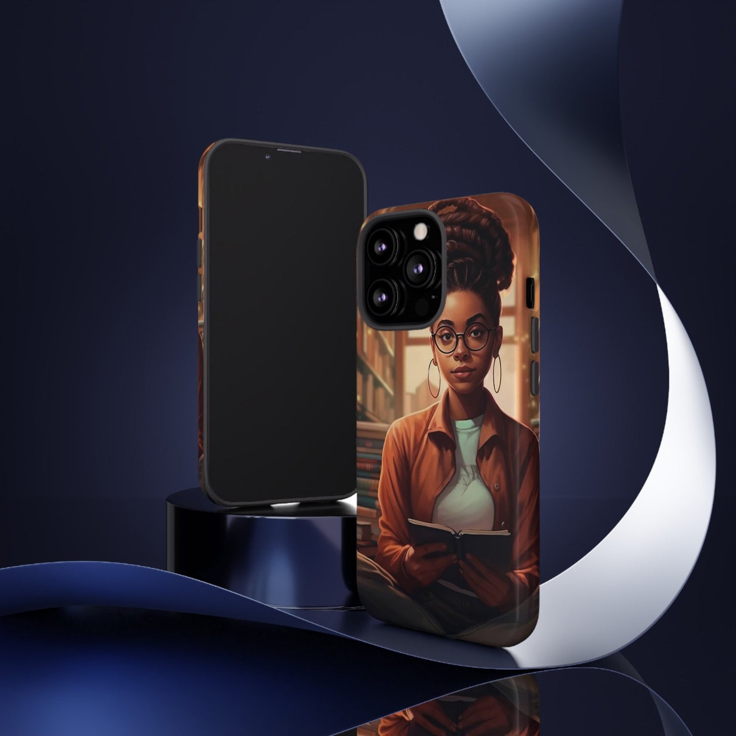 iPhone 13, iPhone 13 Pro, iPhone 13 Mini, iPhone 13 Pro Max Tough Cases African American Reader Woman Girl Book Dragon Power Reader
