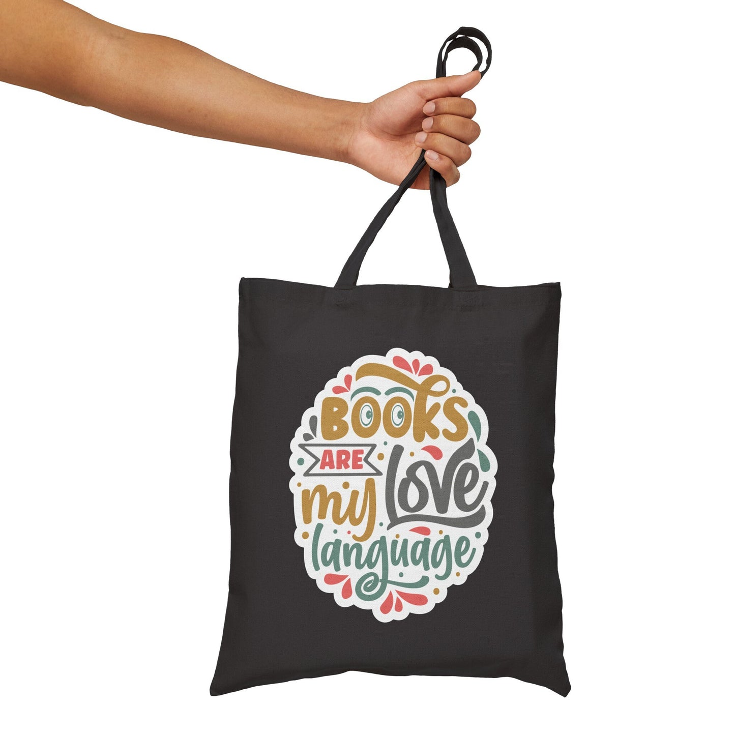 Book are my love language gift for her book lover gift for book dragon power reader Cotton Canvas Tote Bag