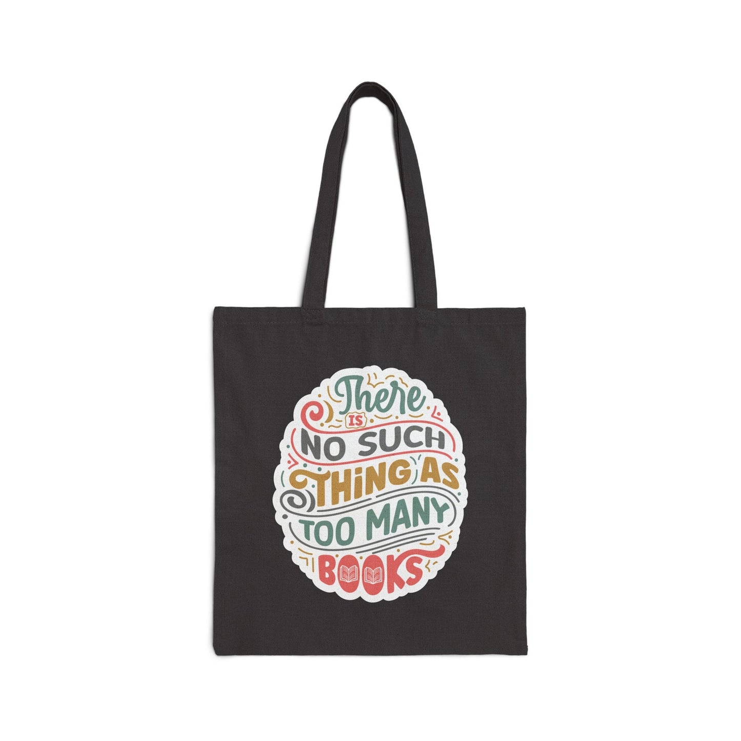 Too many books book lover gift for her Library Book Bag Carry-all Book Dragon Book nerd gift Cotton Canvas Tote Bag