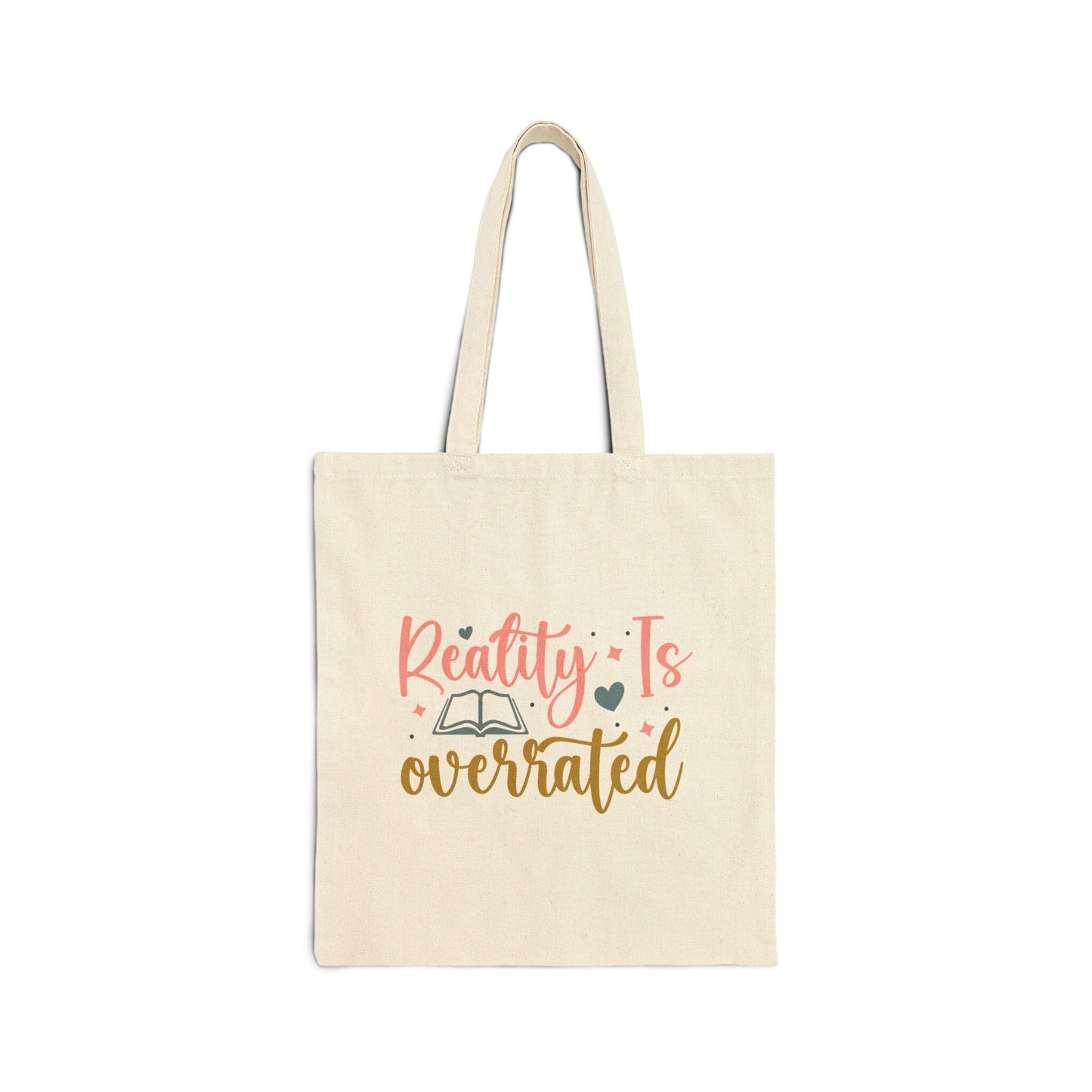 Reality is Overrated Book Lover Gift Library Book Bag for Book Power Reader Book Nerd Book Dragon Gift Cotton Canvas Tote Bag