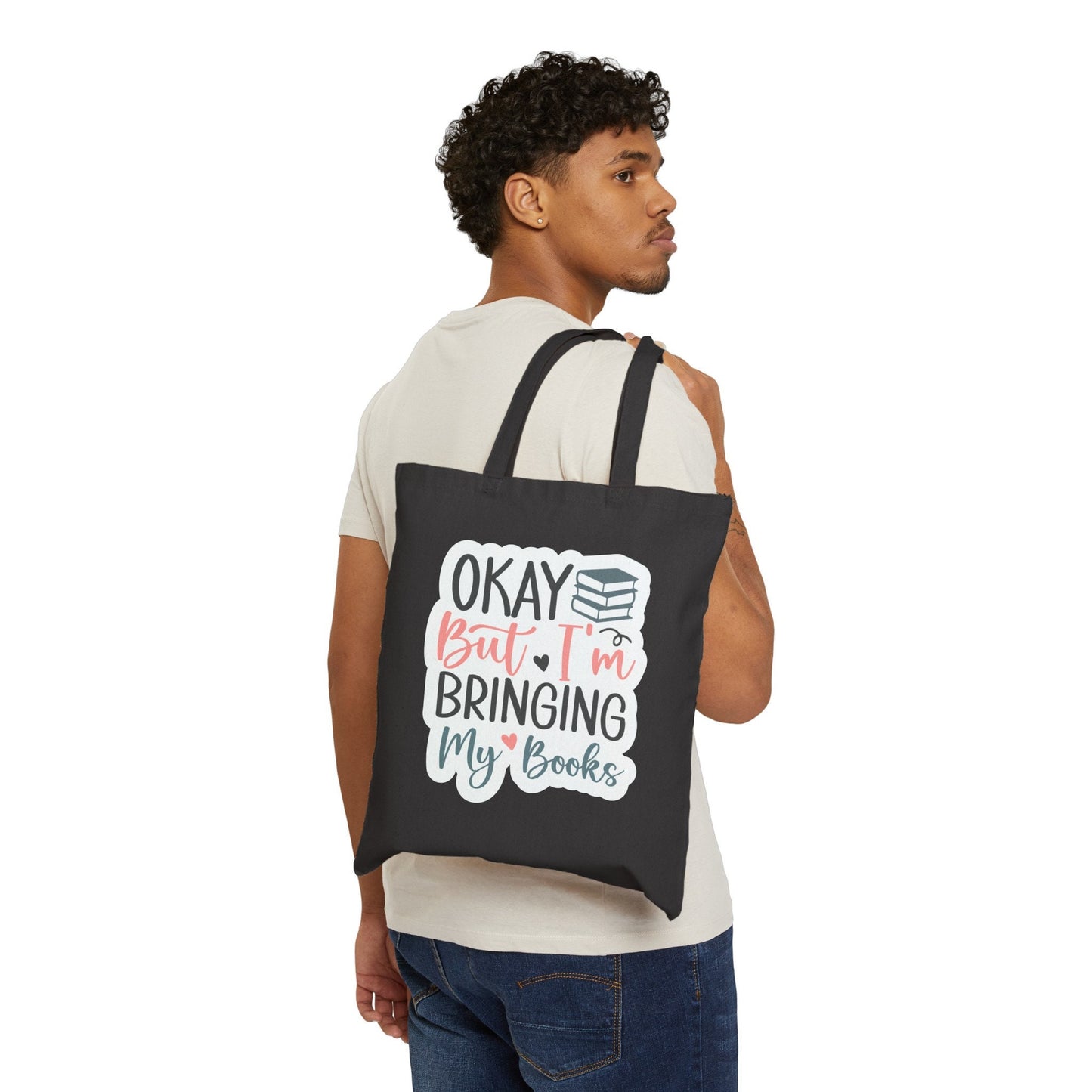 Bringing my Books Book lover gift for Power Reader Library book bag gift for book nerd Cotton Canvas Tote Bag